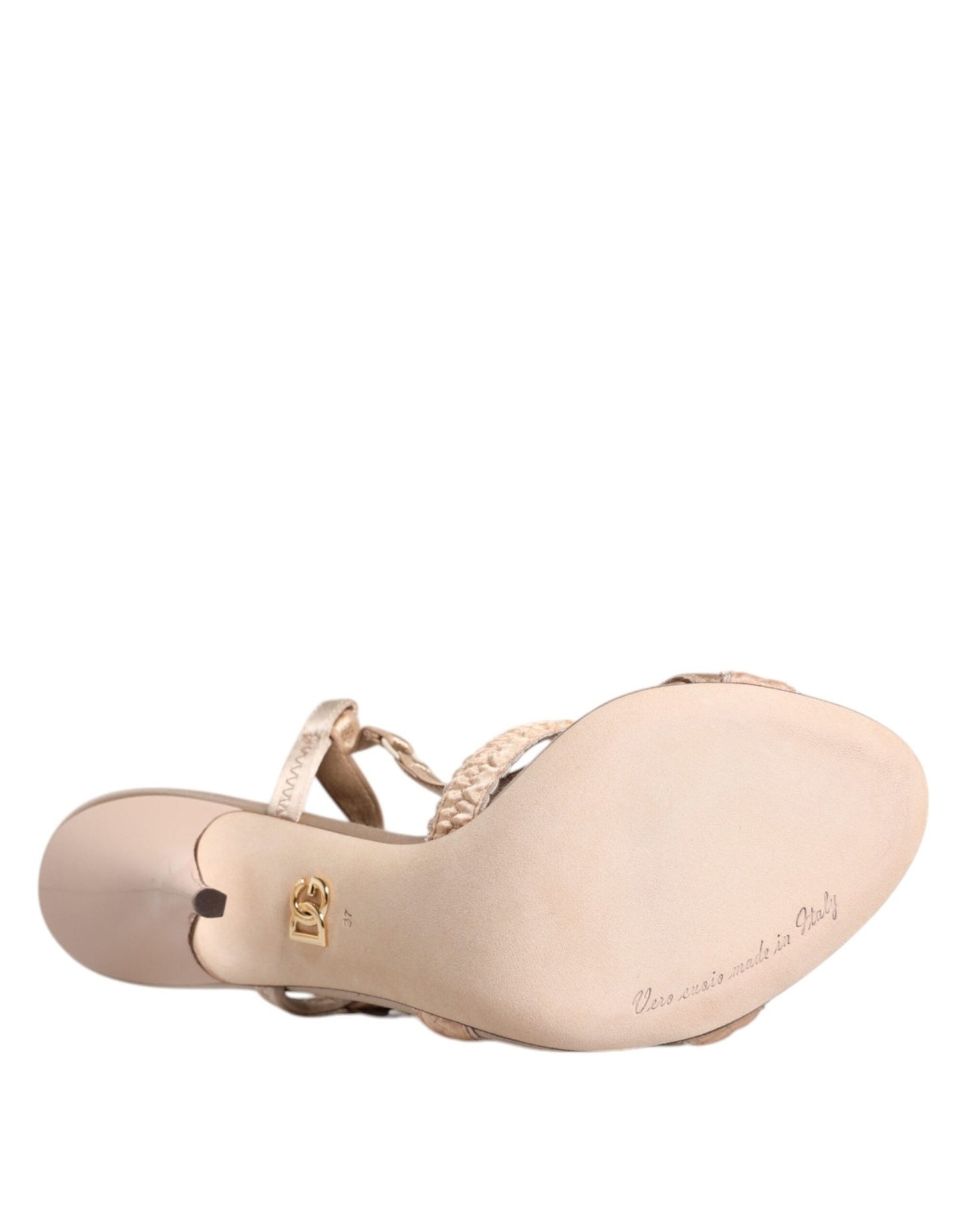 Dolce & Gabbana Beige Keira Slingback Heels Sandals Shoes - SMARTMARTNZ