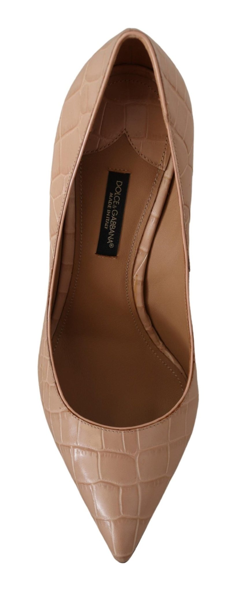 Dolce & Gabbana Beige Leather Bellucci Heels Pumps Shoes - SMARTMARTNZ