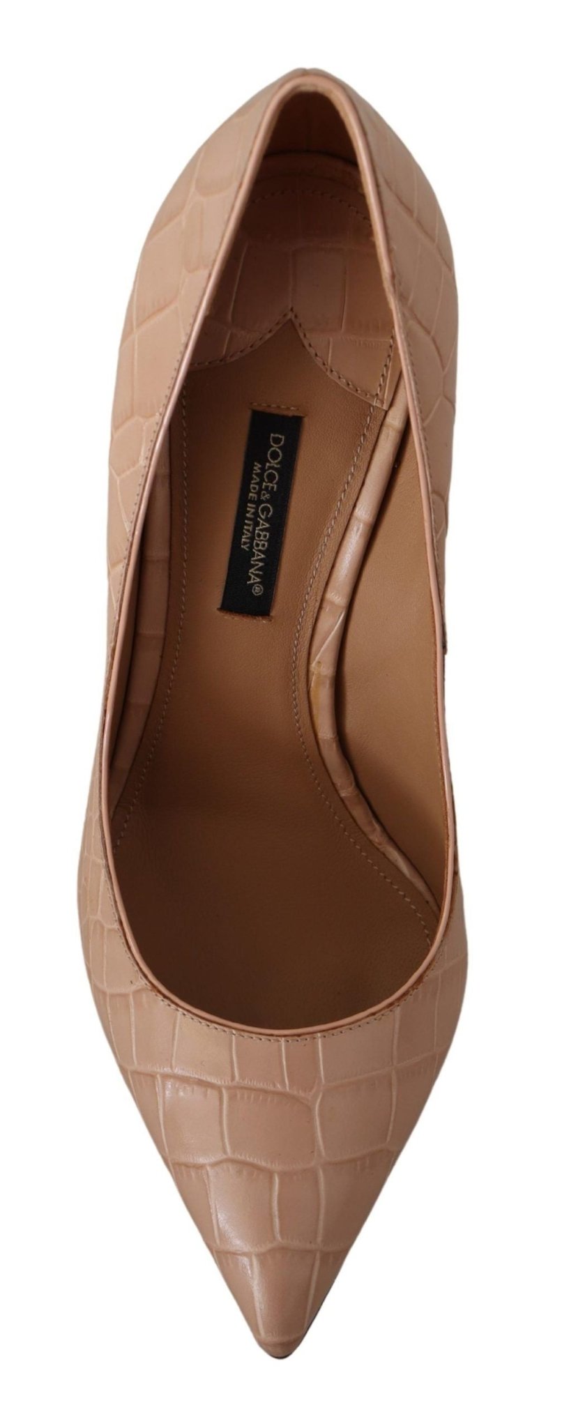 Dolce & Gabbana Beige Leather Bellucci Heels Pumps Shoes - SMARTMARTNZ