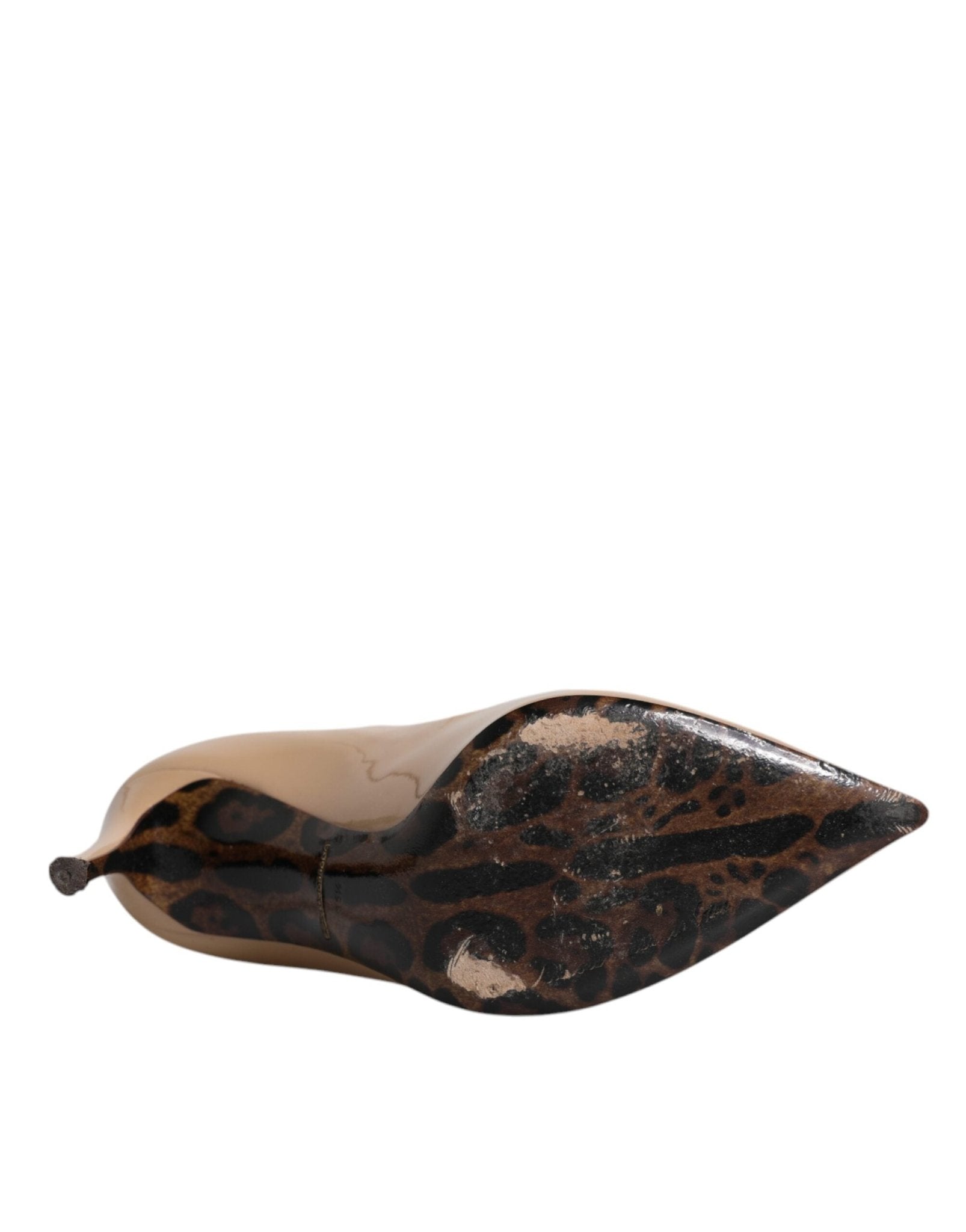 Dolce & Gabbana Beige Patent Leather Stiletto Heel Pumps Shoes - SMARTMARTNZ