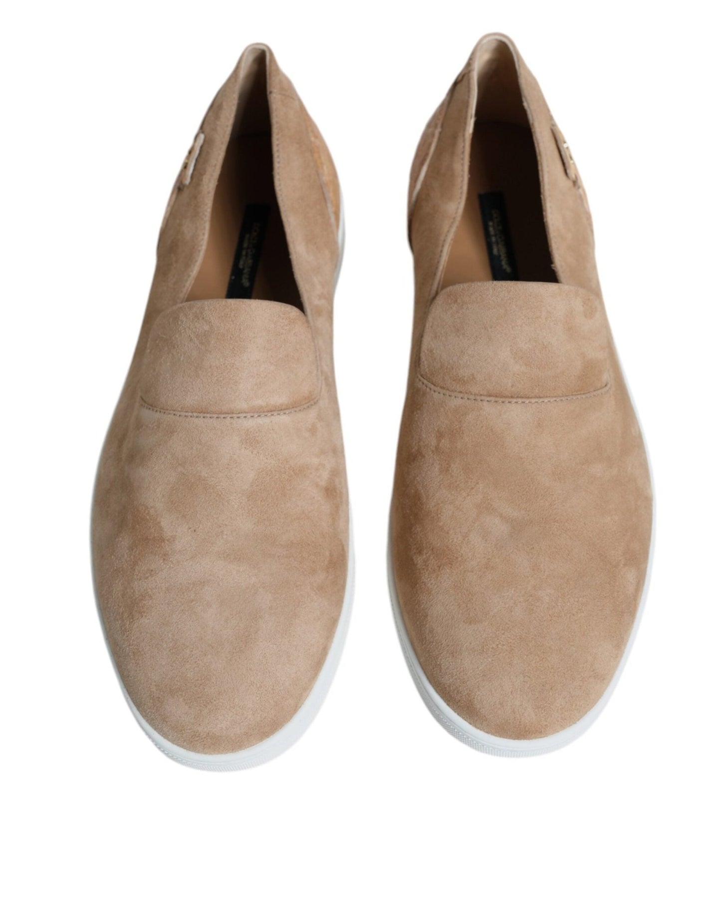 Dolce & Gabbana Beige Suede Caiman Loafers Slippers Shoes - SMARTMARTNZ