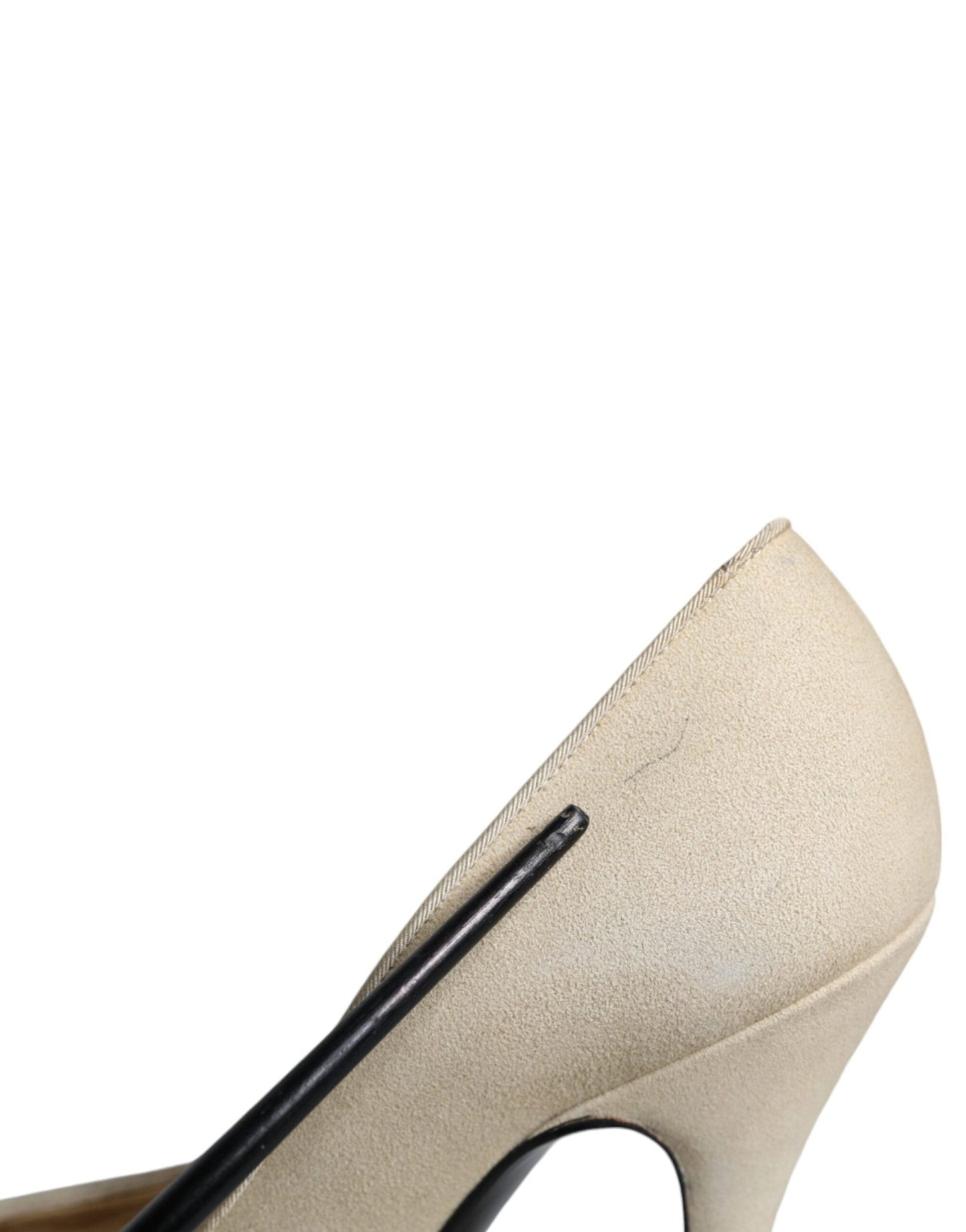 Dolce & Gabbana Beige Suede Leather High Heels Pumps Shoes - SMARTMARTNZ