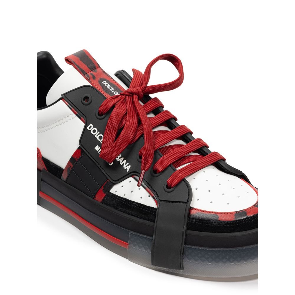 Dolce & Gabbana Black And White Leather Sneaker - SMARTMARTNZ