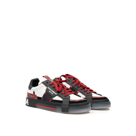 Dolce & Gabbana Black And White Leather Sneaker - SMARTMARTNZ