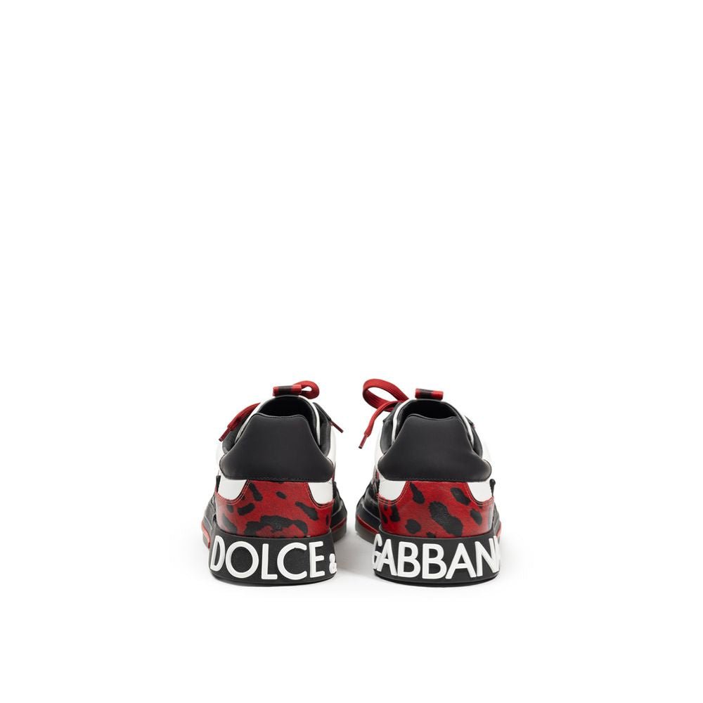 Dolce & Gabbana Black And White Leather Sneaker - SMARTMARTNZ