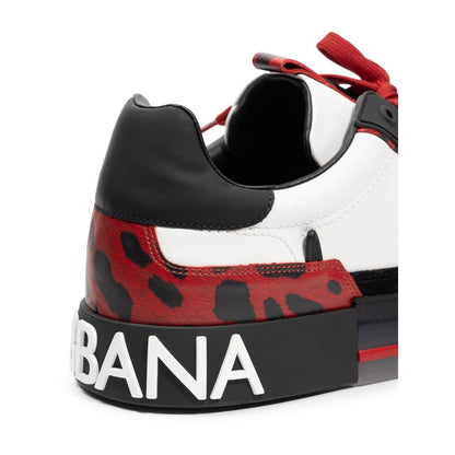 Dolce & Gabbana Black And White Leather Sneaker - SMARTMARTNZ