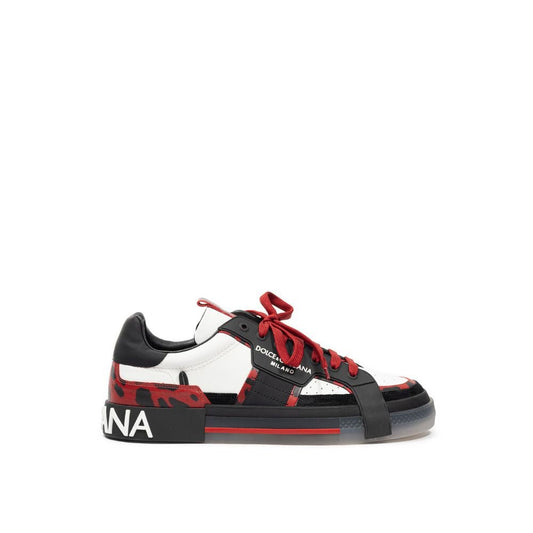 Dolce & Gabbana Black And White Leather Sneaker - SMARTMARTNZ