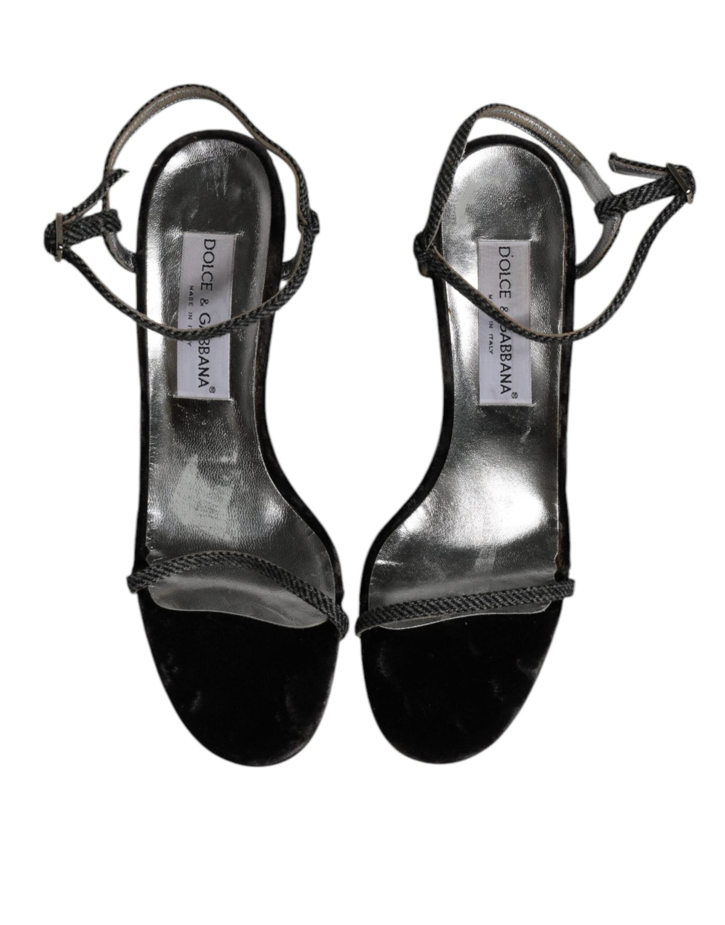 Dolce & Gabbana Black Ankle Strap High Heels Sandals Shoes - SMARTMARTNZ