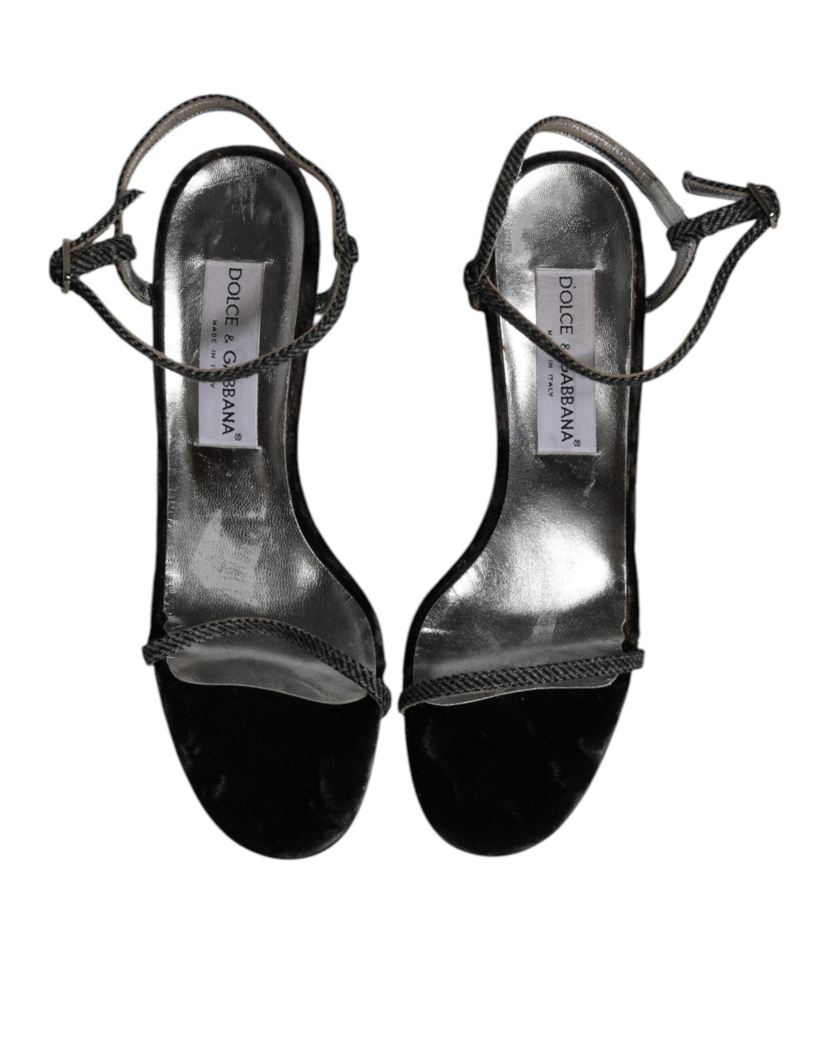 Dolce & Gabbana Black Ankle Strap High Heels Sandals Shoes - SMARTMARTNZ