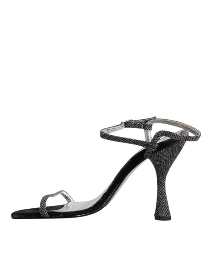 Dolce & Gabbana Black Ankle Strap High Heels Sandals Shoes - SMARTMARTNZ