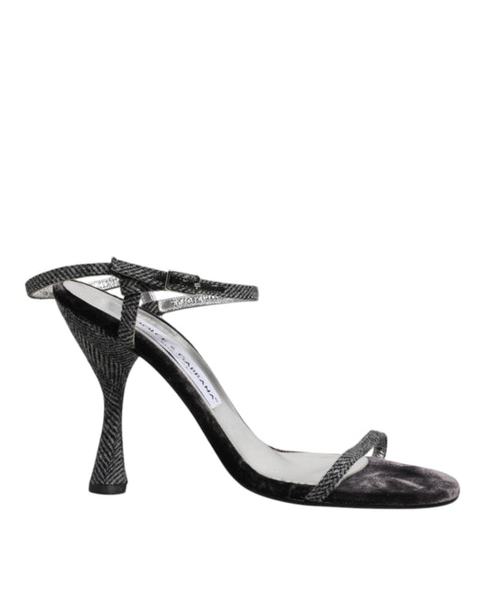 Dolce & Gabbana Black Ankle Strap High Heels Sandals Shoes - SMARTMARTNZ