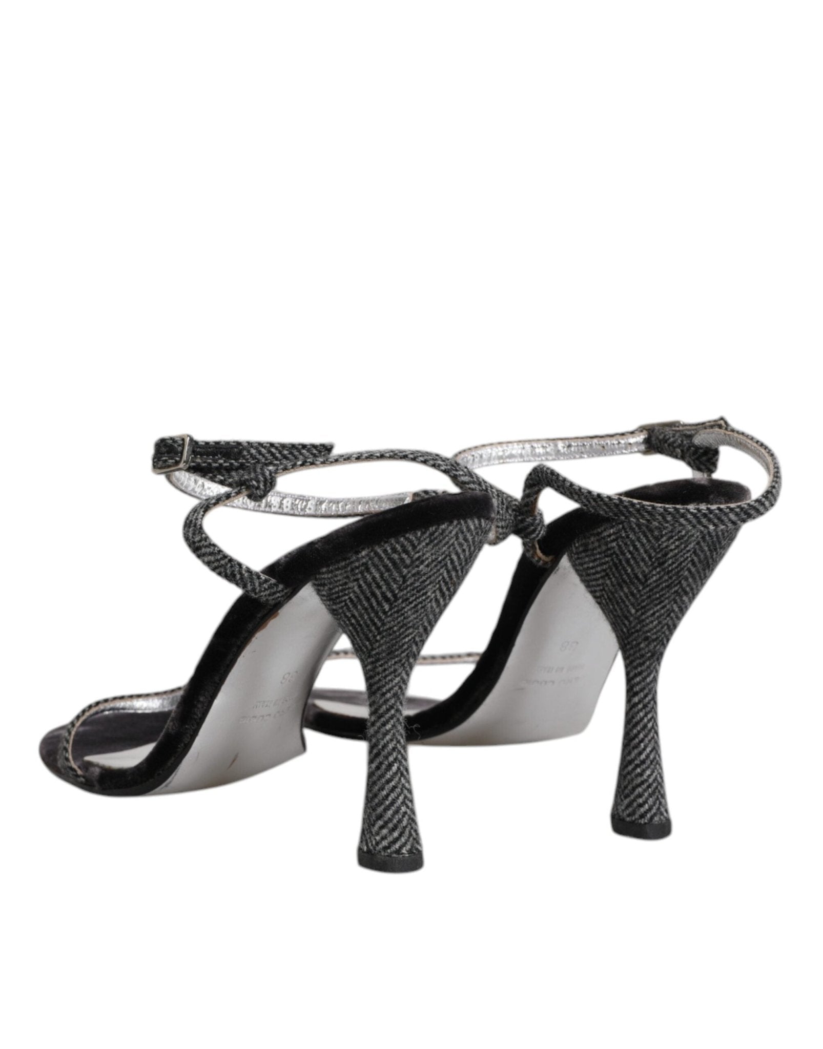 Dolce & Gabbana Black Ankle Strap High Heels Sandals Shoes - SMARTMARTNZ