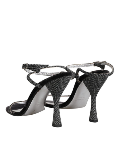 Dolce & Gabbana Black Ankle Strap High Heels Sandals Shoes - SMARTMARTNZ