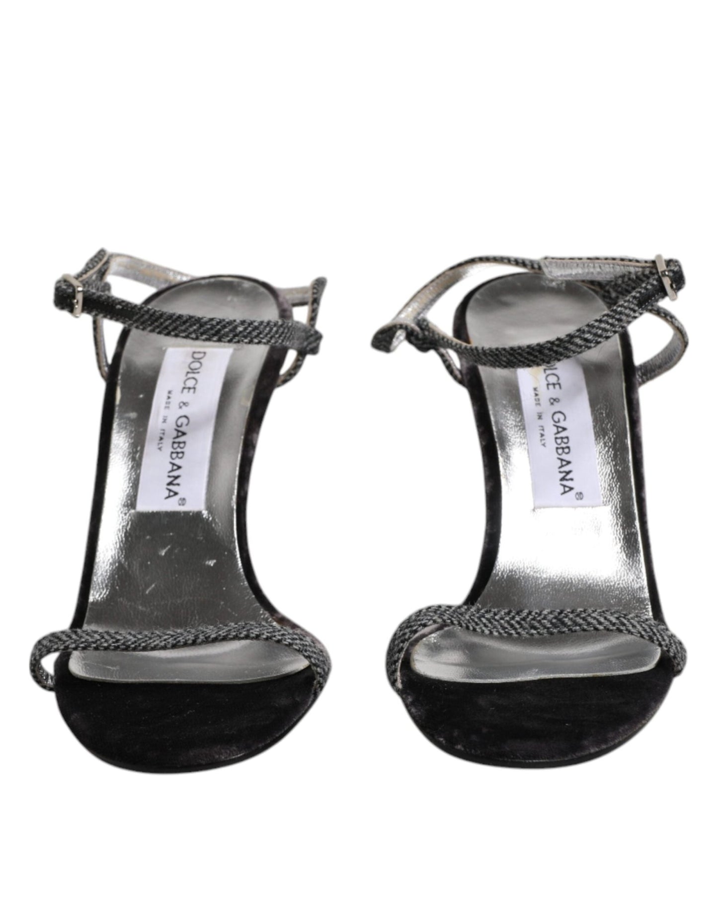 Dolce & Gabbana Black Ankle Strap High Heels Sandals Shoes - SMARTMARTNZ