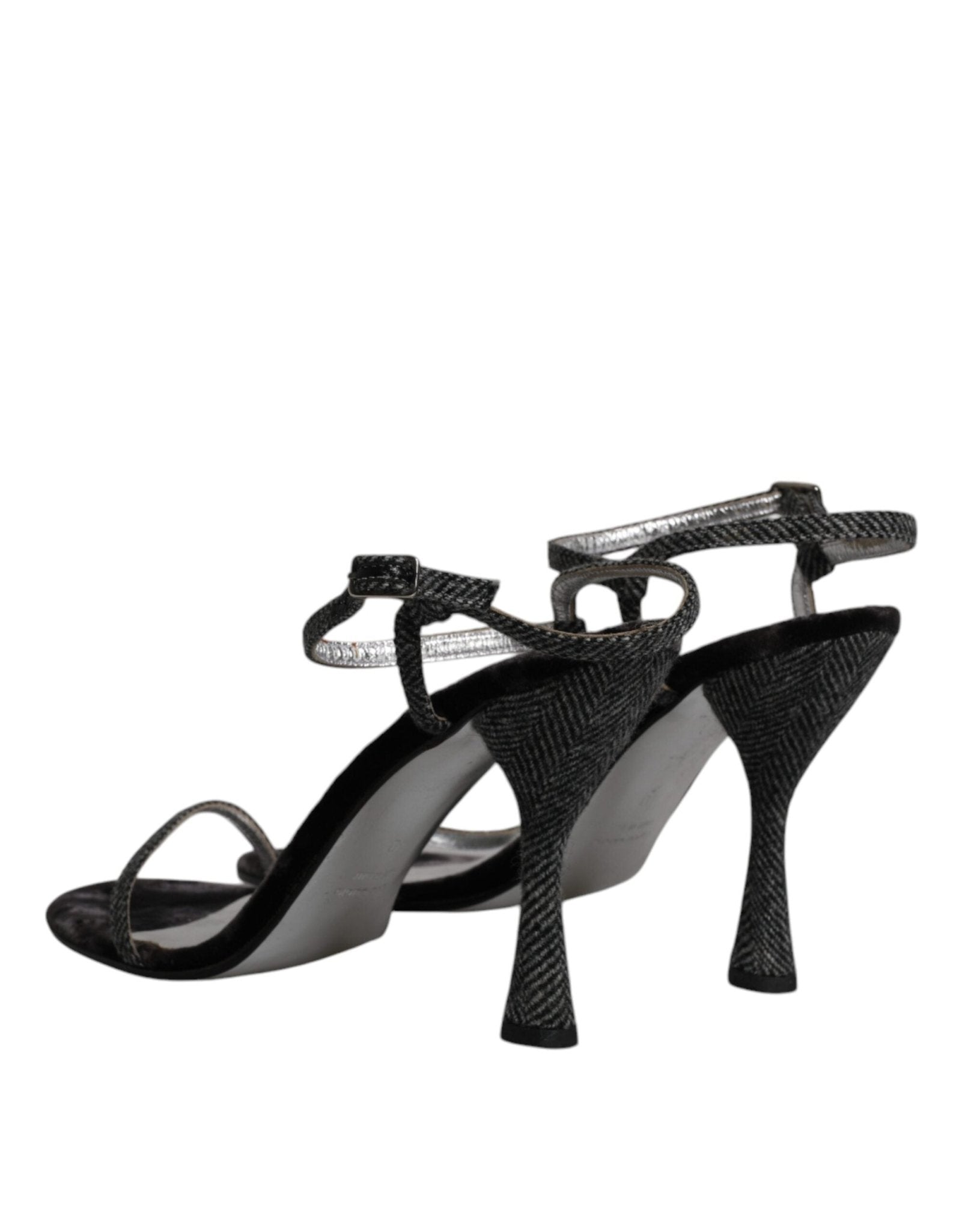 Dolce & Gabbana Black Ankle Strap High Heels Sandals Shoes - SMARTMARTNZ