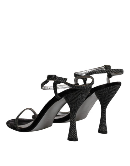 Dolce & Gabbana Black Ankle Strap High Heels Sandals Shoes - SMARTMARTNZ