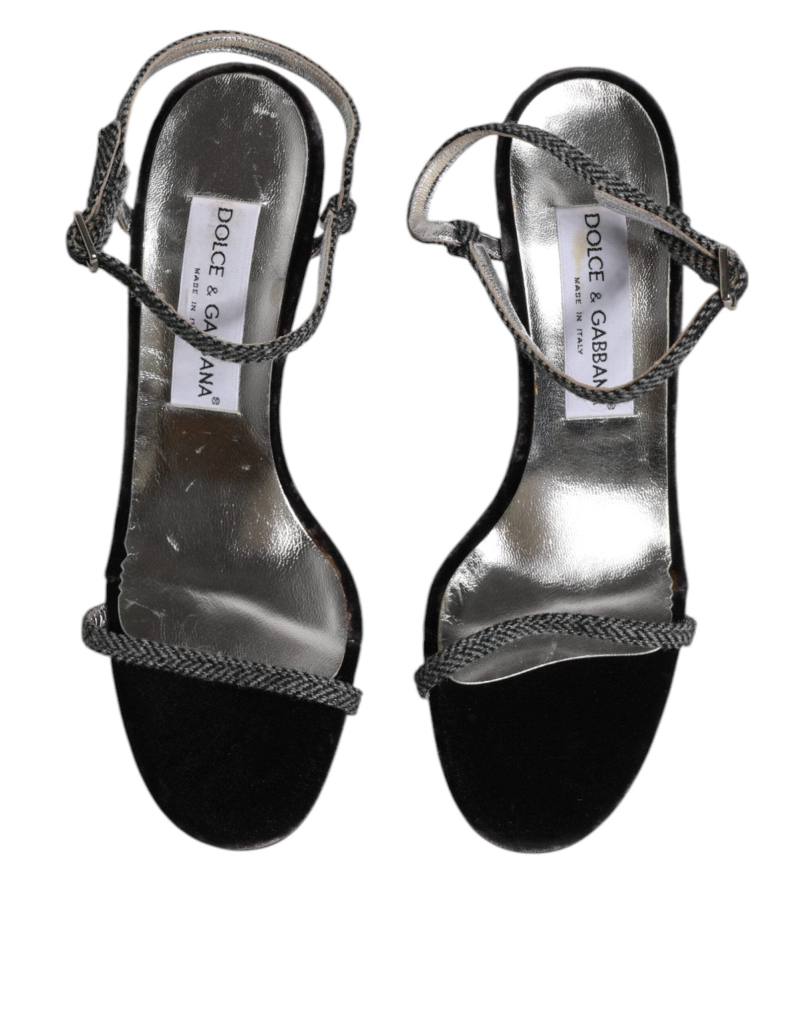 Dolce & Gabbana Black Ankle Strap High Heels Sandals Shoes - SMARTMARTNZ