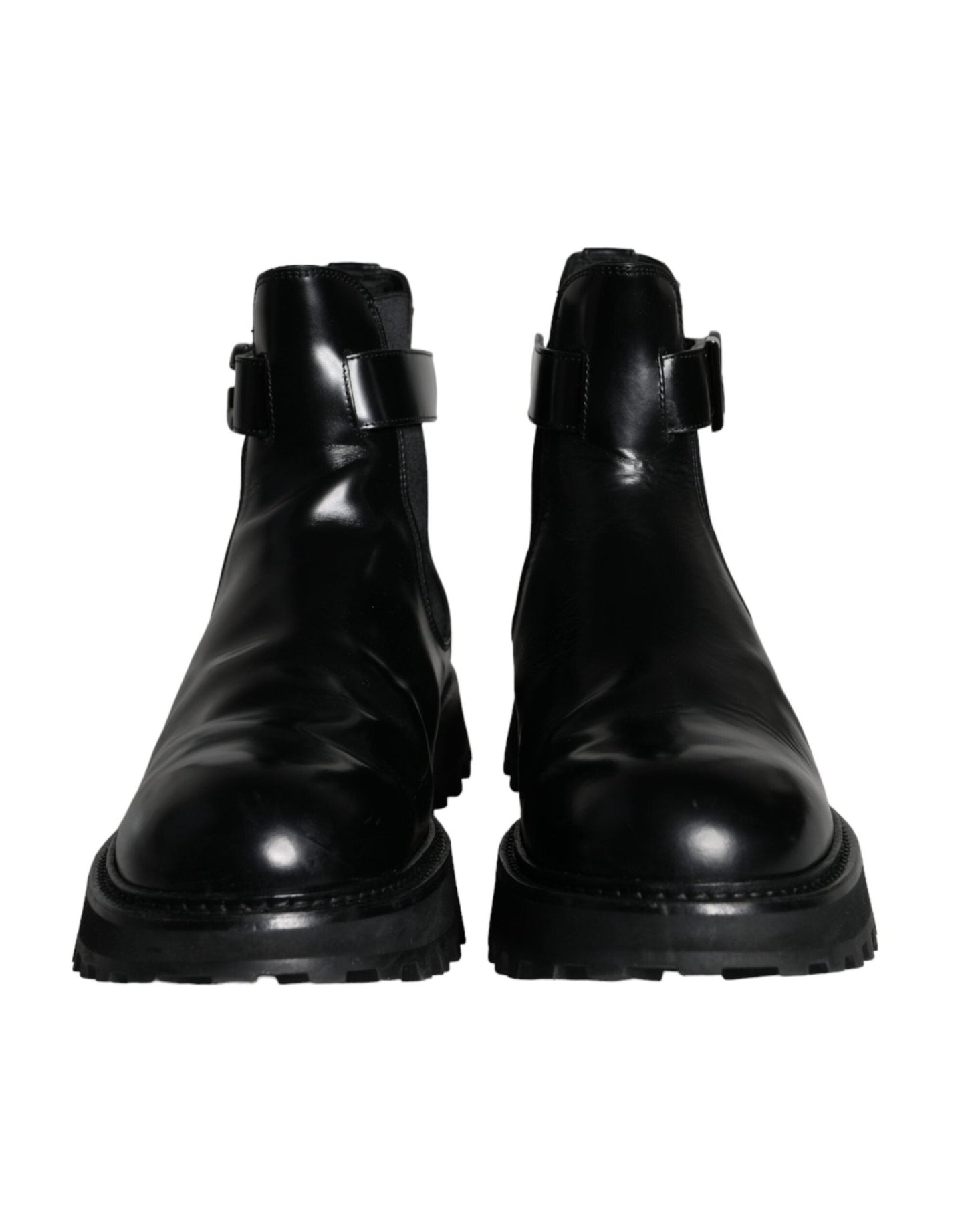 Dolce & Gabbana Black Belted DG Logo Men Chelsea Boots Shoes - SMARTMARTNZ