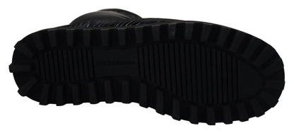 Dolce & Gabbana Black Boots Padded Mid Calf Winter Shoes - SMARTMARTNZ