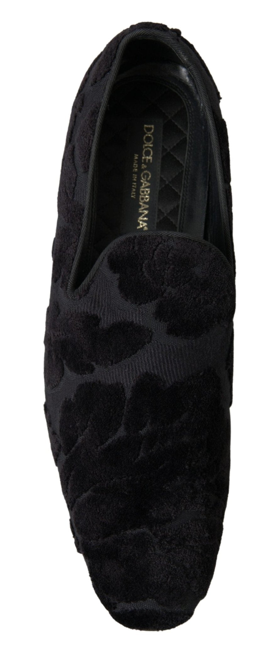 Dolce & Gabbana Black Brocade Loafers Formal Shoes - SMARTMARTNZ