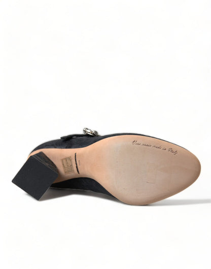 Dolce & Gabbana Black Brocade Mary Janes Heels Pumps Shoes - SMARTMARTNZ