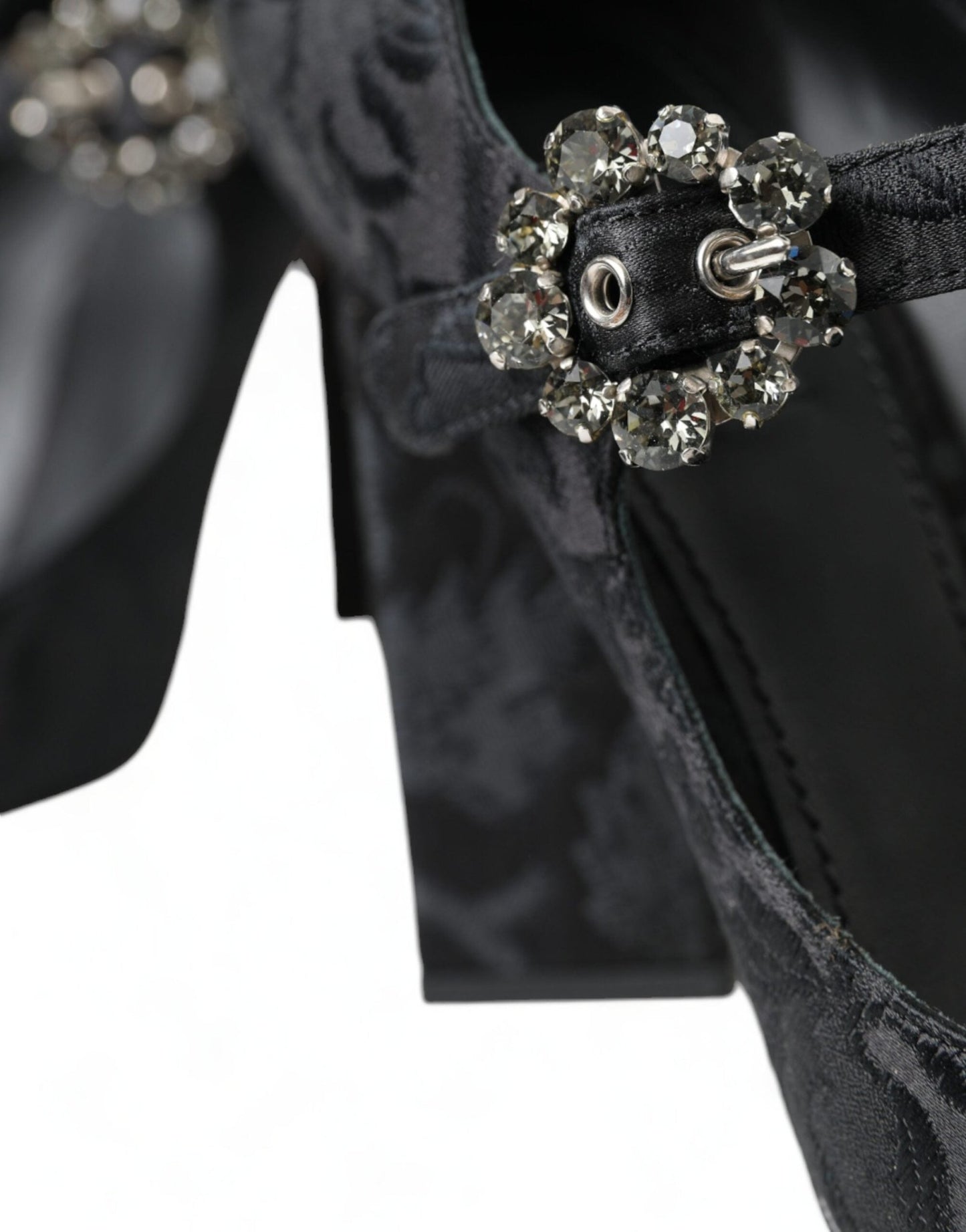 Dolce & Gabbana Black Brocade Mary Janes Heels Pumps Shoes - SMARTMARTNZ