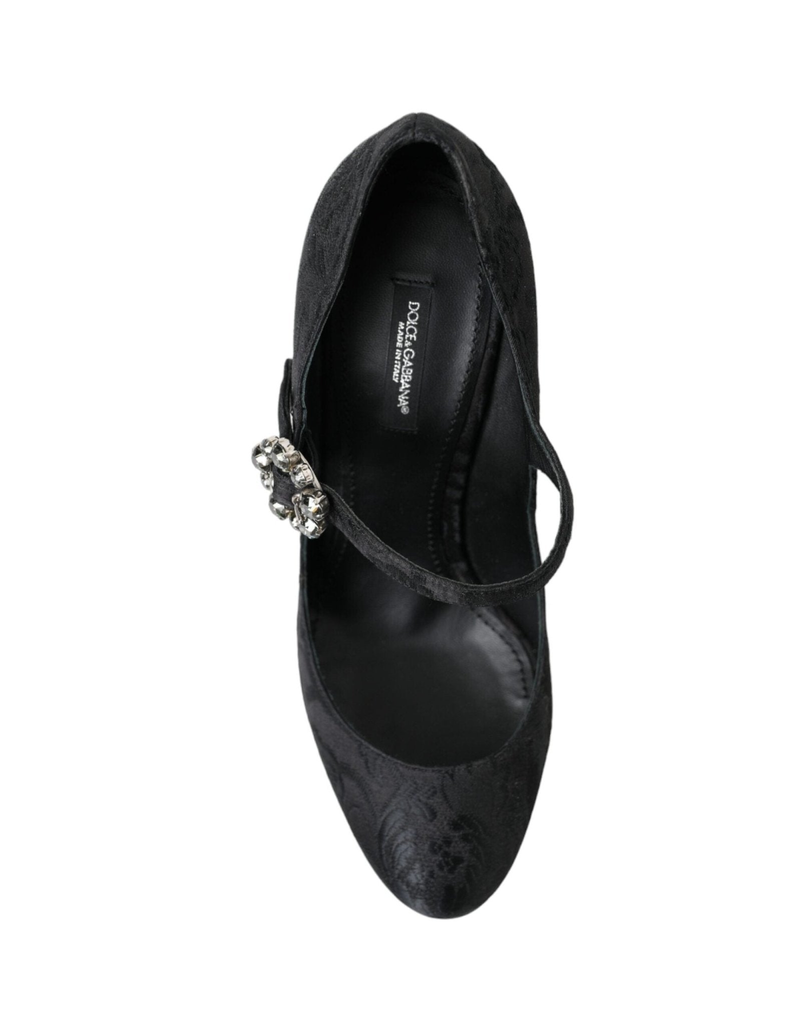 Dolce & Gabbana Black Brocade Mary Janes Heels Pumps Shoes - SMARTMARTNZ