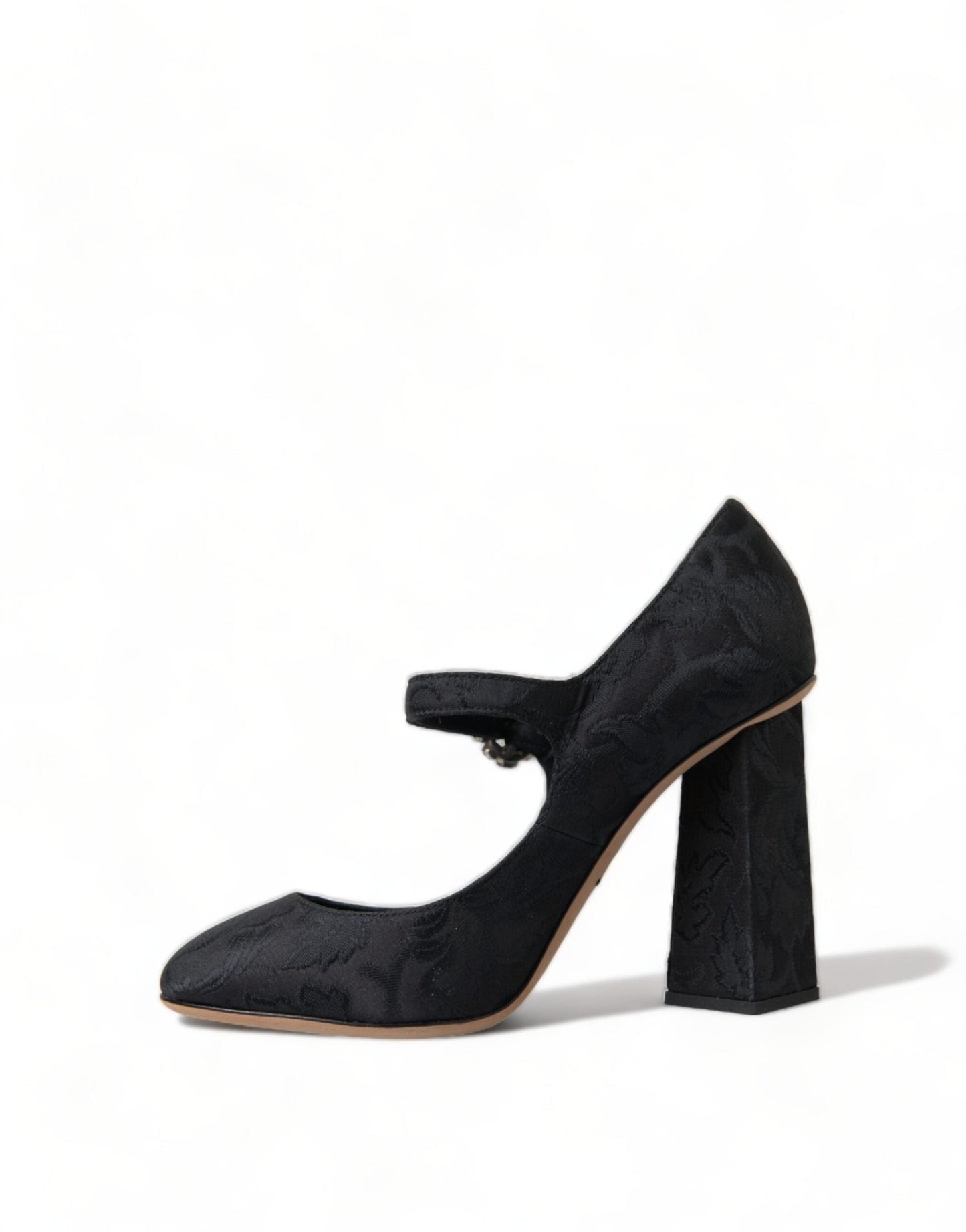 Dolce & Gabbana Black Brocade Mary Janes Heels Pumps Shoes - SMARTMARTNZ