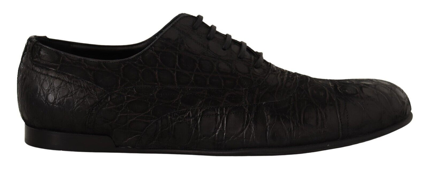 Dolce & Gabbana Black Caiman Leather Mens Oxford Shoes - SMARTMARTNZ