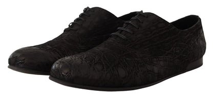 Dolce & Gabbana Black Caiman Leather Mens Oxford Shoes - SMARTMARTNZ