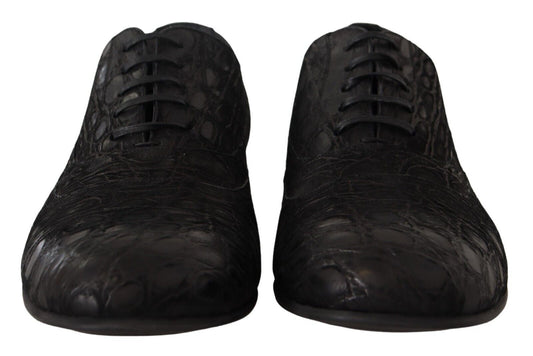 Dolce & Gabbana Black Caiman Leather Mens Oxford Shoes - SMARTMARTNZ