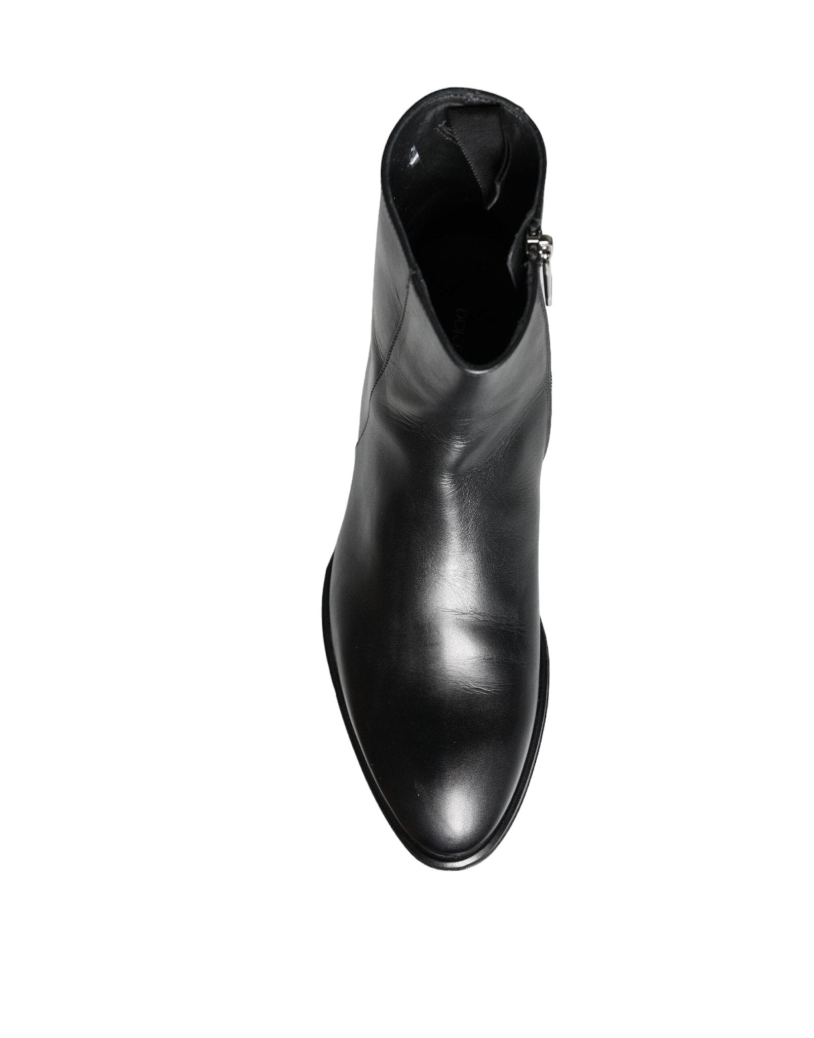 Dolce & Gabbana Black Calf Leather Men Ankle Boots Men Shoes - SMARTMARTNZ