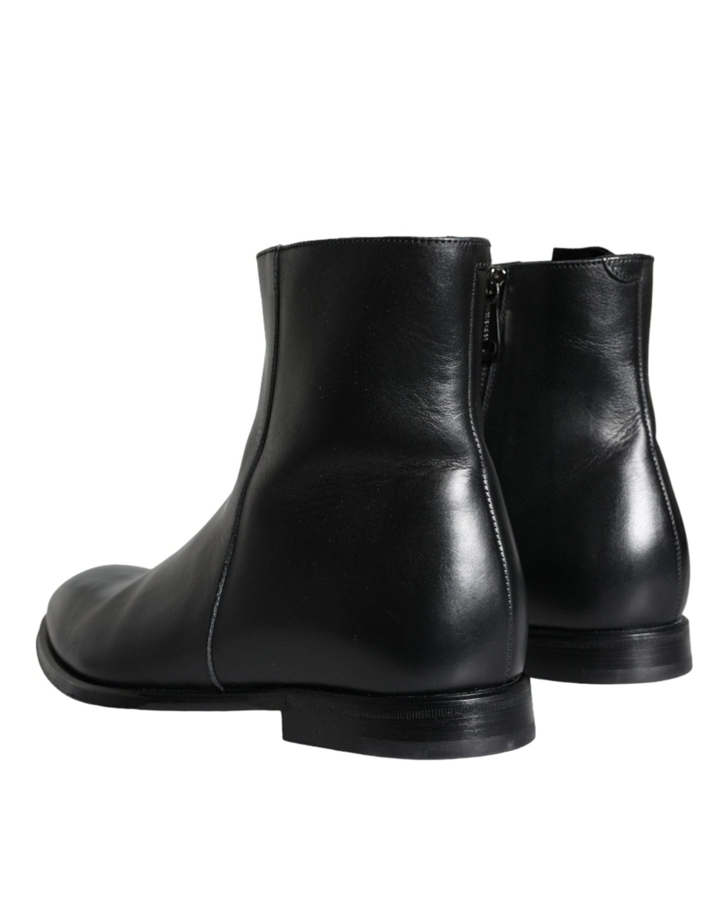 Dolce & Gabbana Black Calf Leather Men Ankle Boots Men Shoes - SMARTMARTNZ