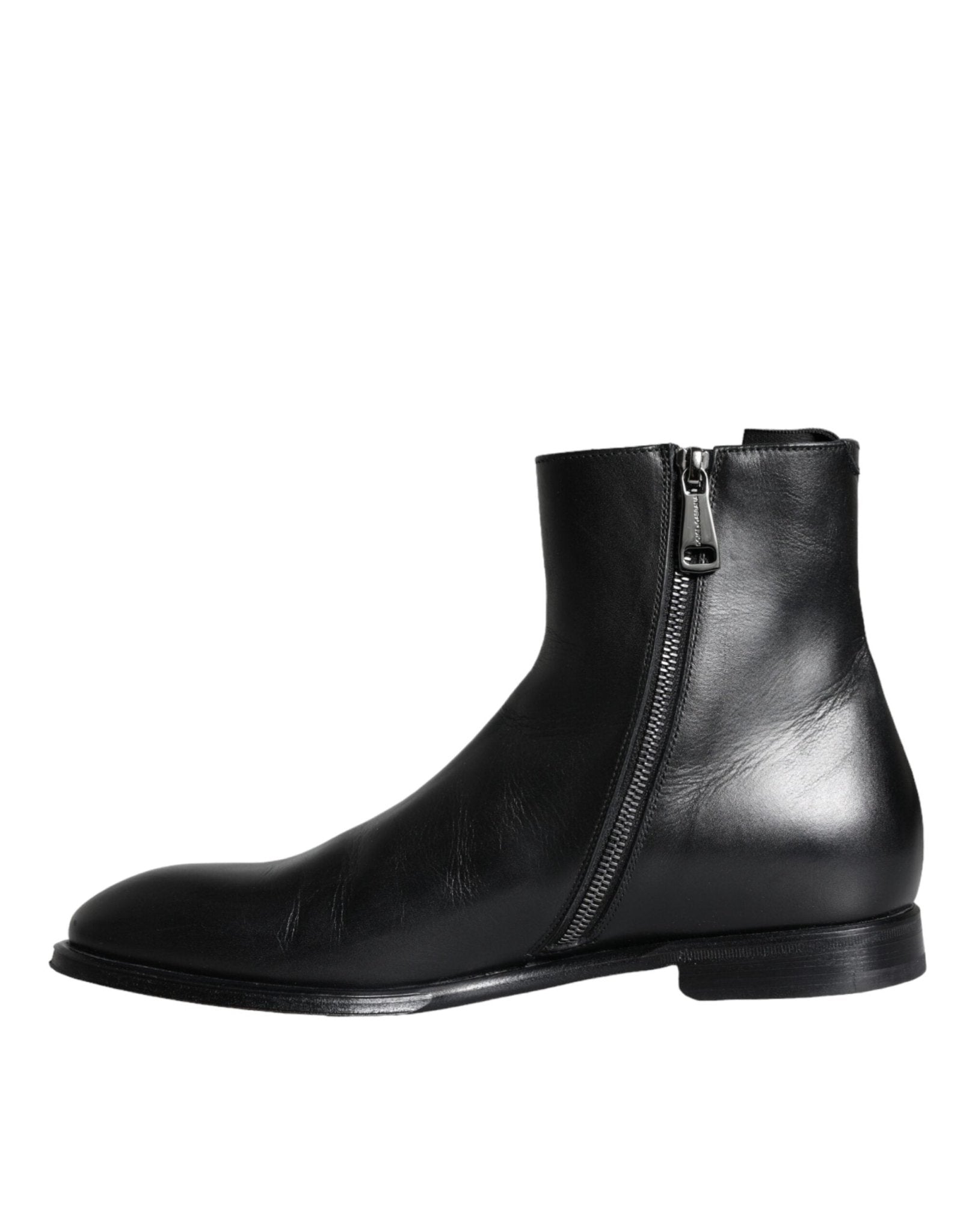 Dolce & Gabbana Black Calf Leather Men Ankle Boots Men Shoes - SMARTMARTNZ