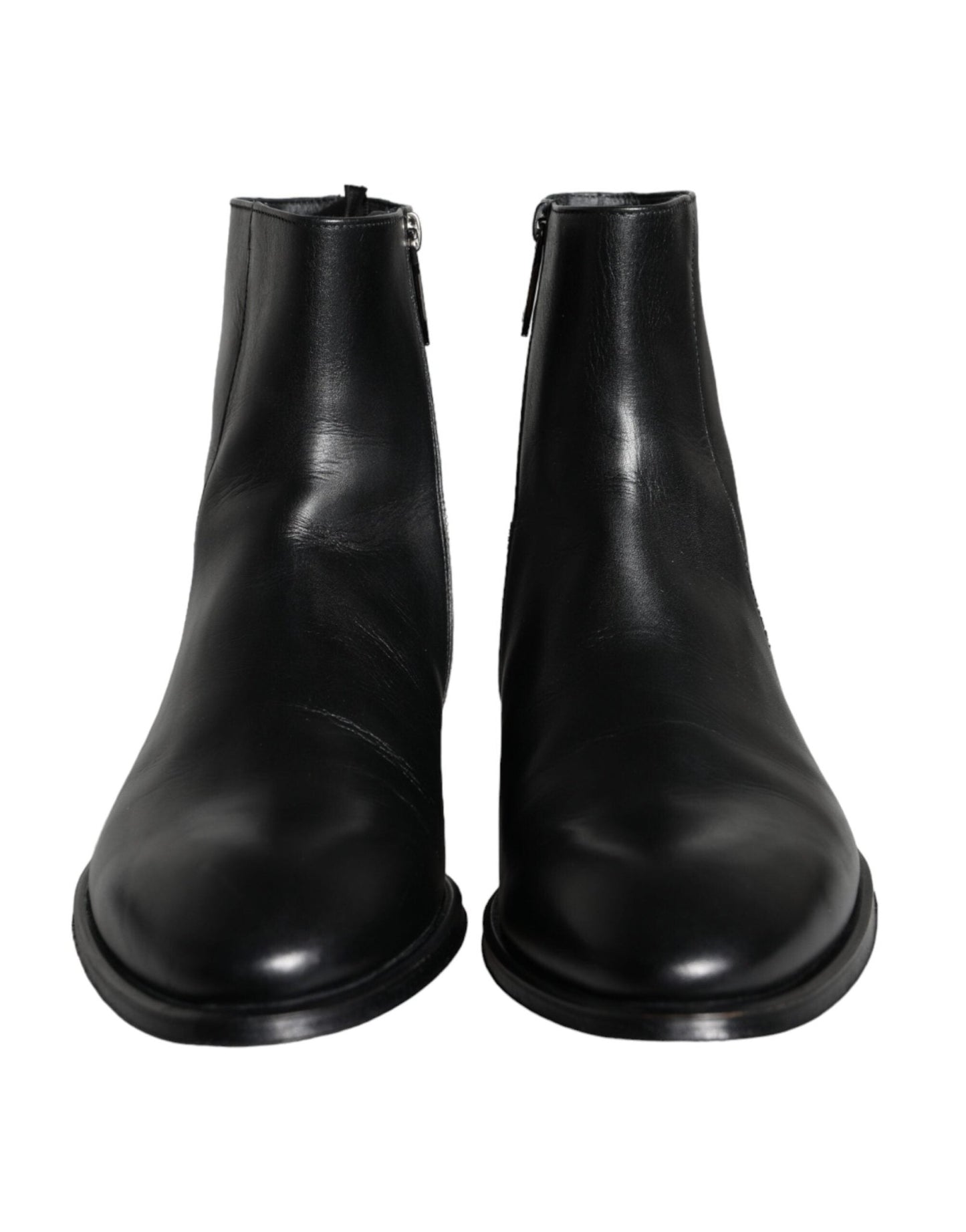 Dolce & Gabbana Black Calf Leather Men Ankle Boots Men Shoes - SMARTMARTNZ