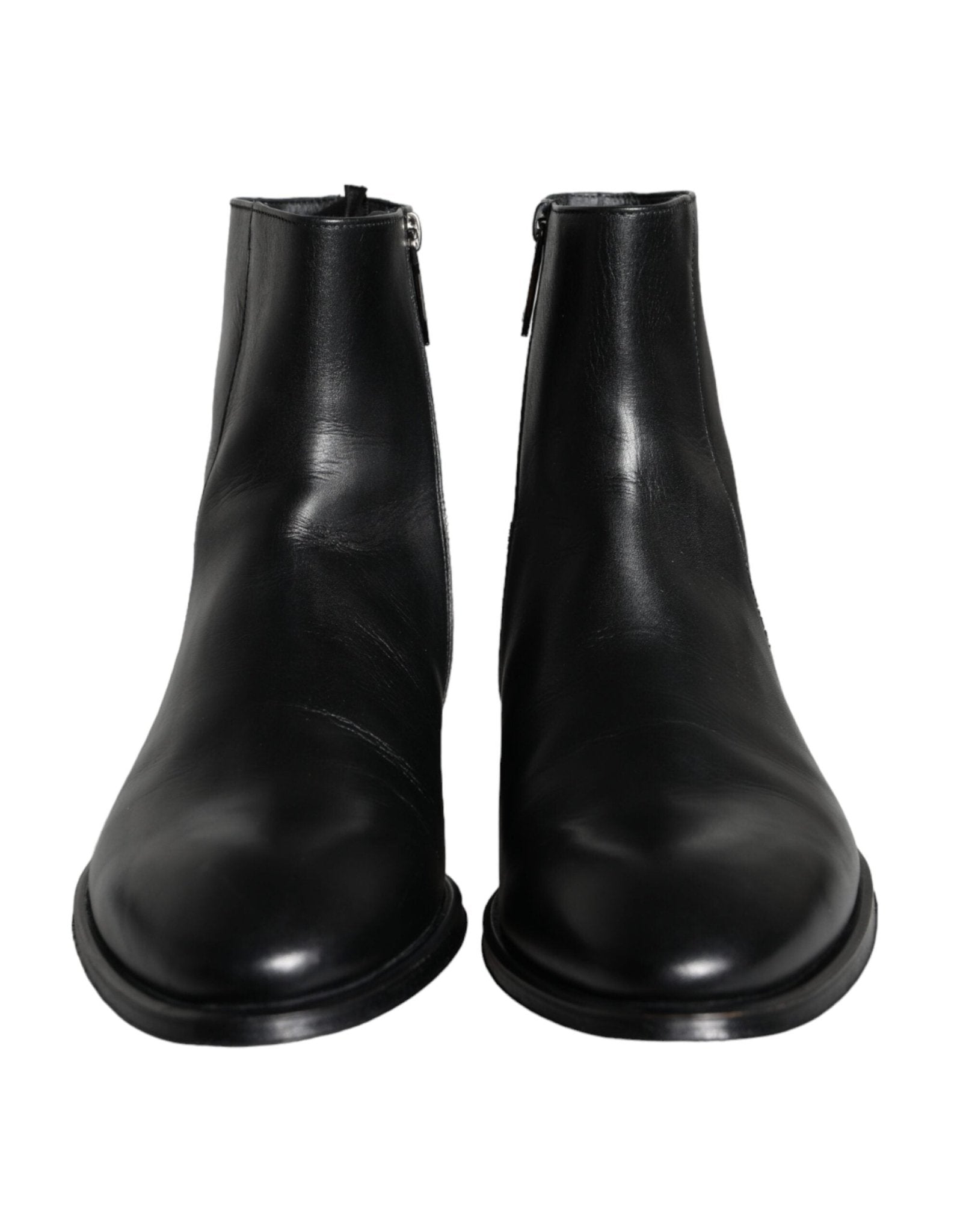 Dolce & Gabbana Black Calf Leather Men Ankle Boots Men Shoes - SMARTMARTNZ