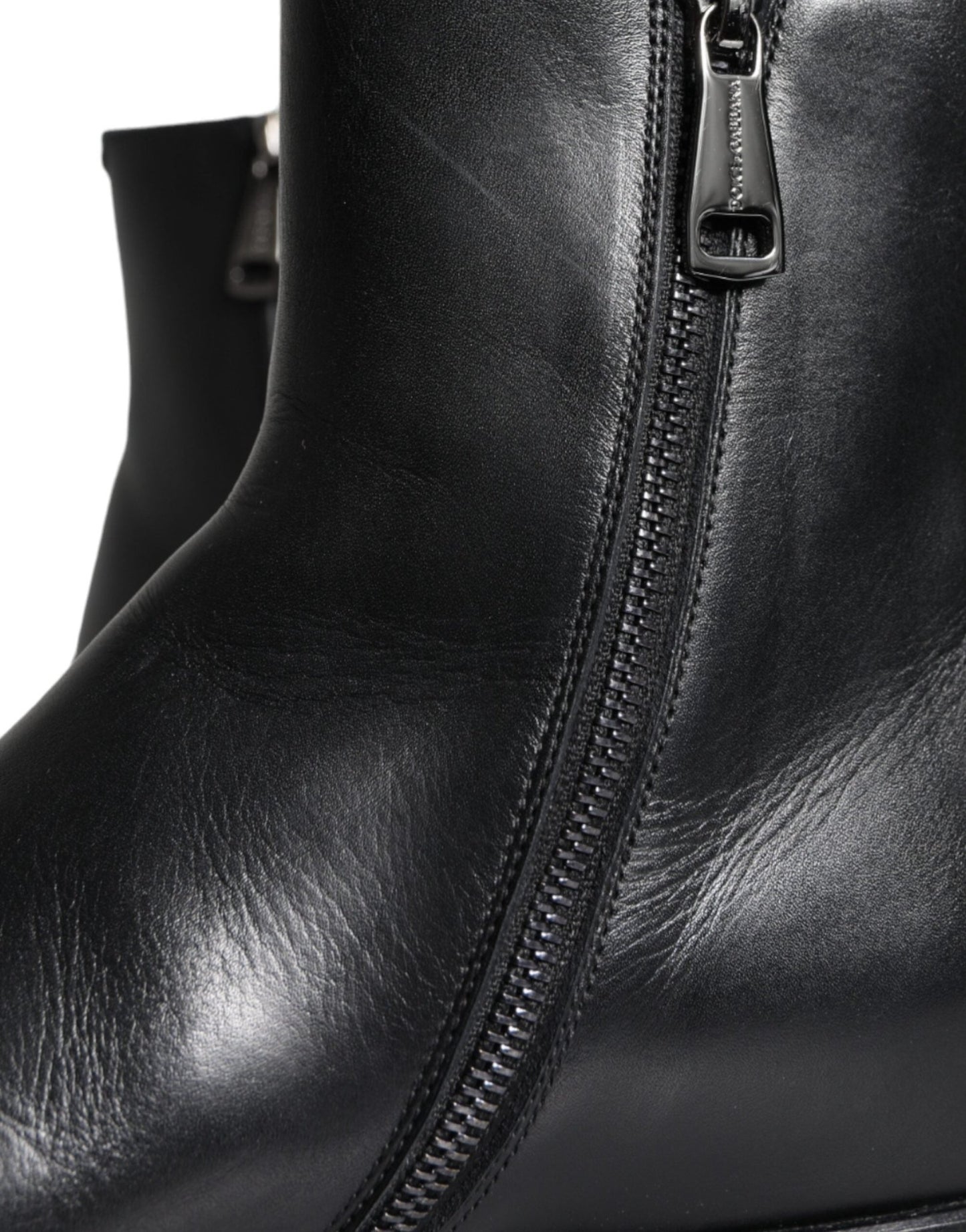 Dolce & Gabbana Black Calf Leather Men Ankle Boots Men Shoes - SMARTMARTNZ