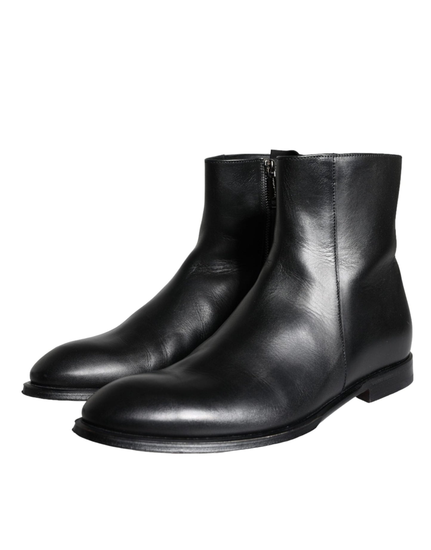 Dolce & Gabbana Black Calf Leather Men Ankle Boots Men Shoes - SMARTMARTNZ