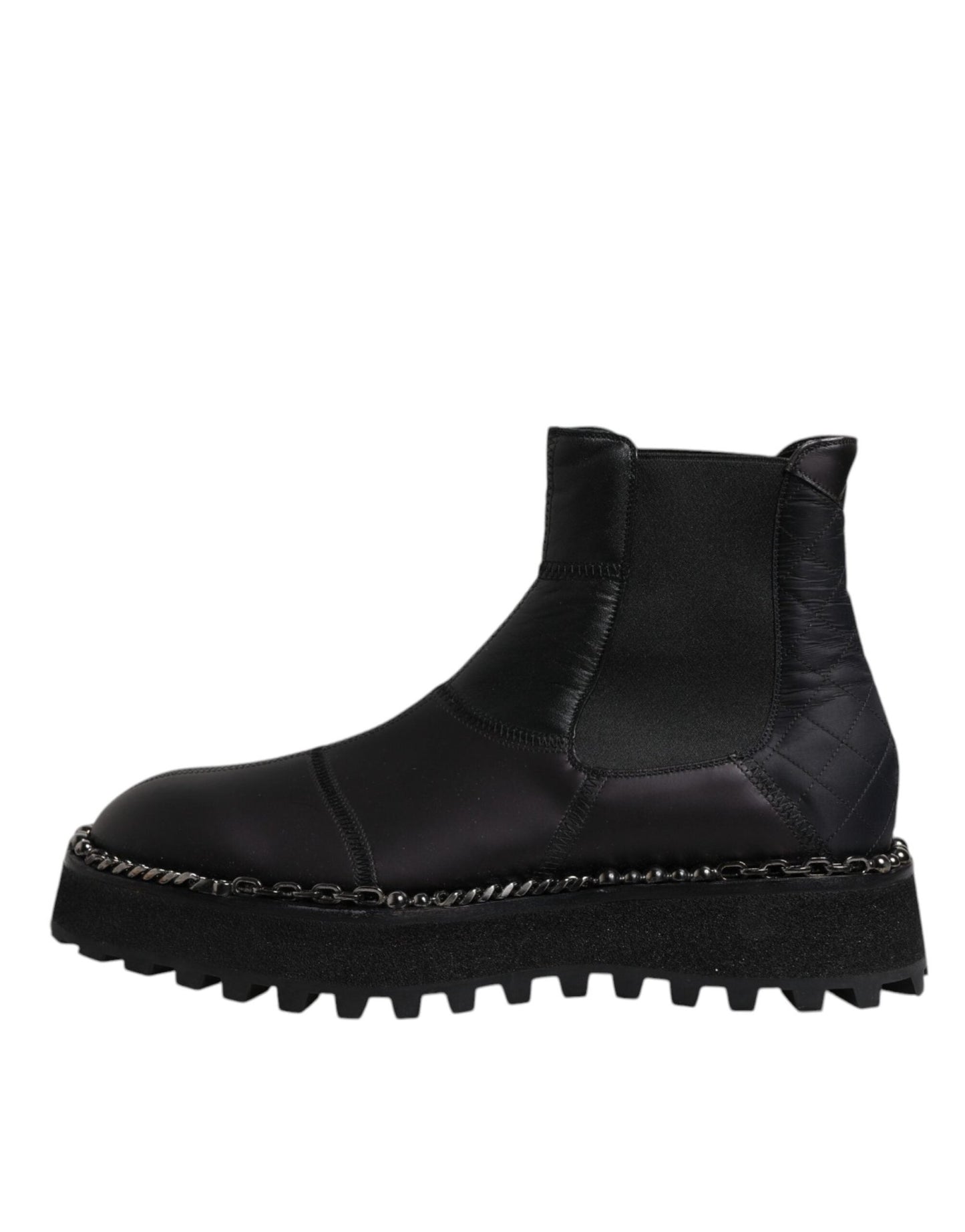 Dolce & Gabbana Black Chelsea Boots Leather Slip On Shoes - SMARTMARTNZ