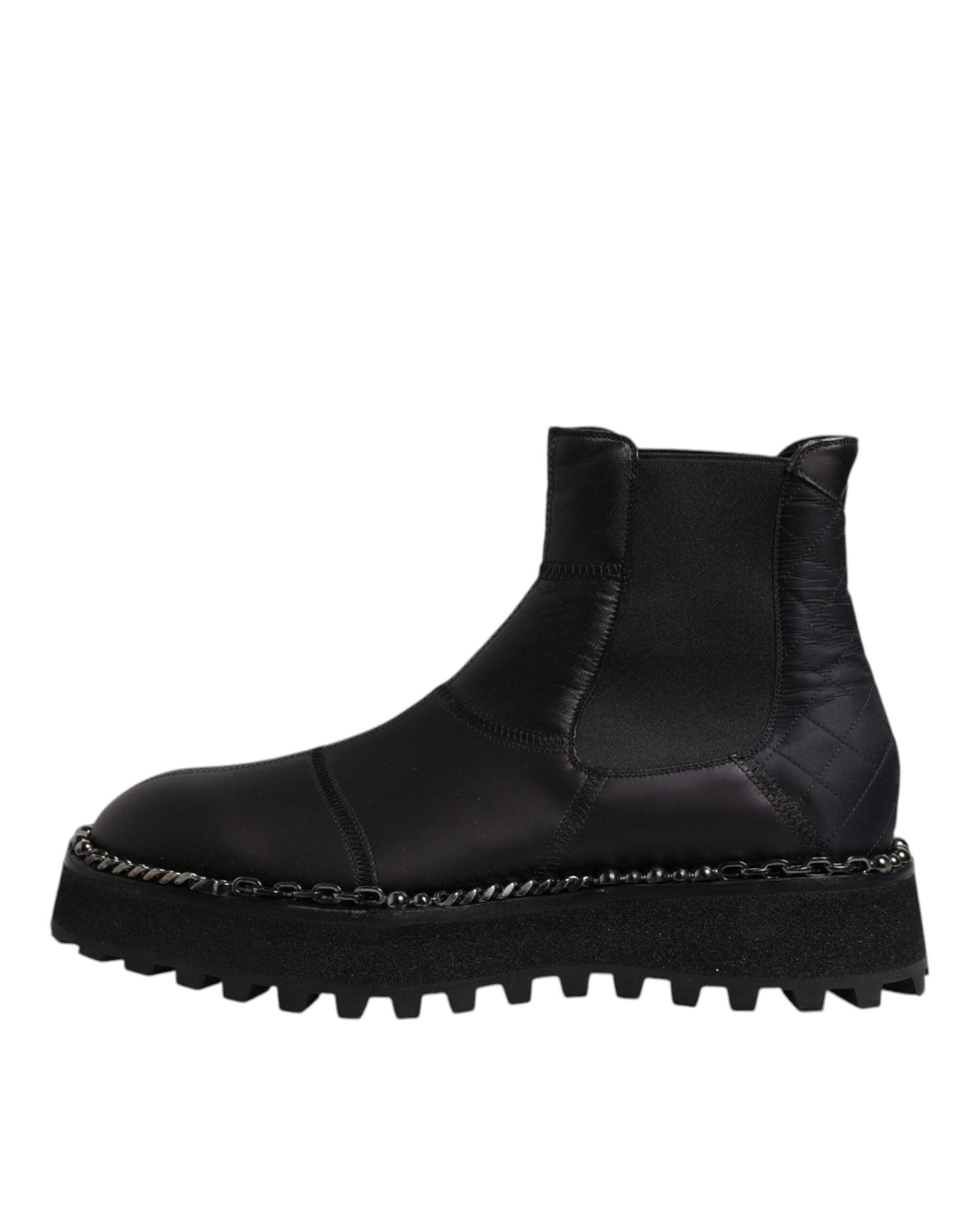 Dolce & Gabbana Black Chelsea Boots Leather Slip On Shoes - SMARTMARTNZ
