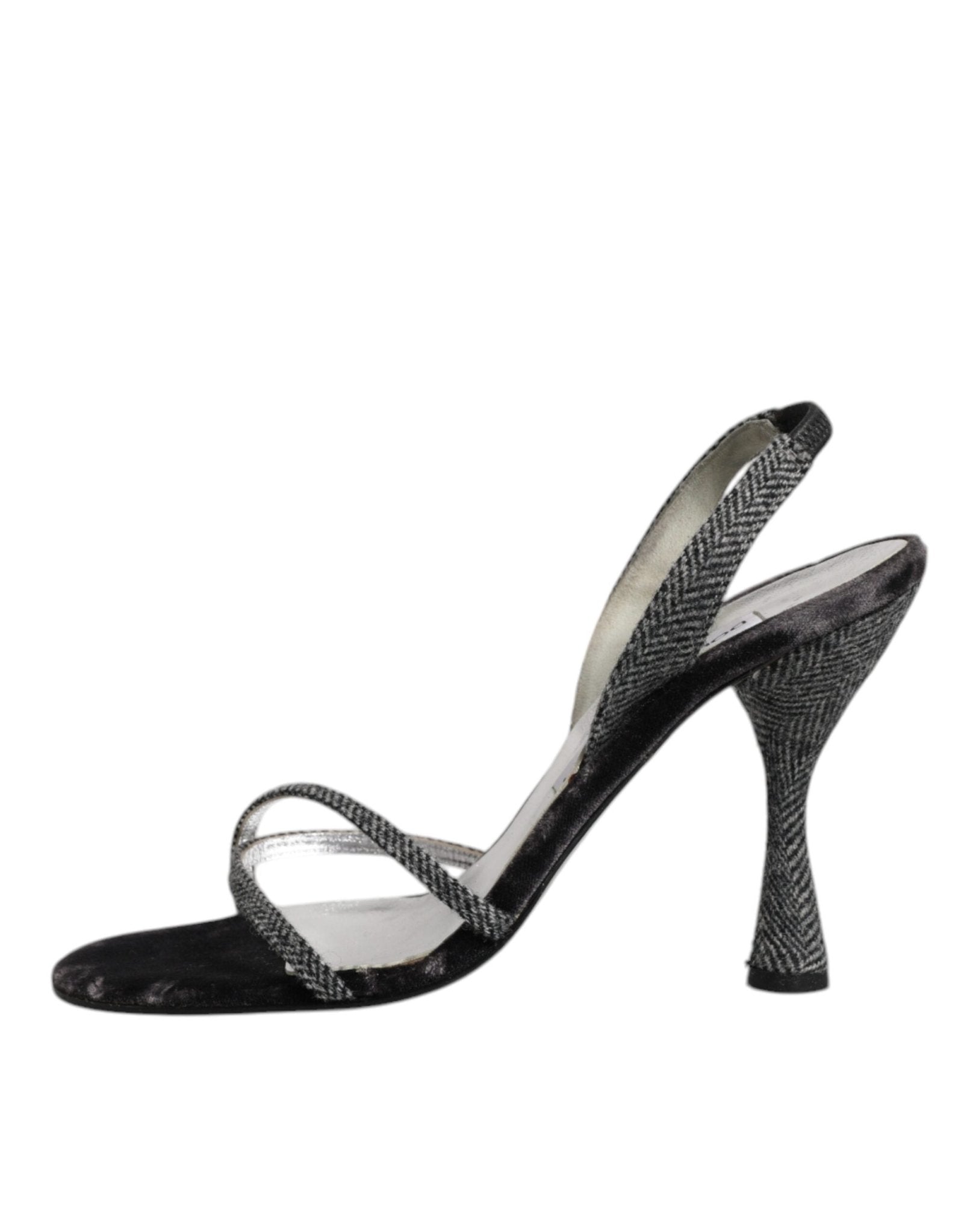 Dolce & Gabbana Black Chevron High Heels Sandals Shoes - SMARTMARTNZ