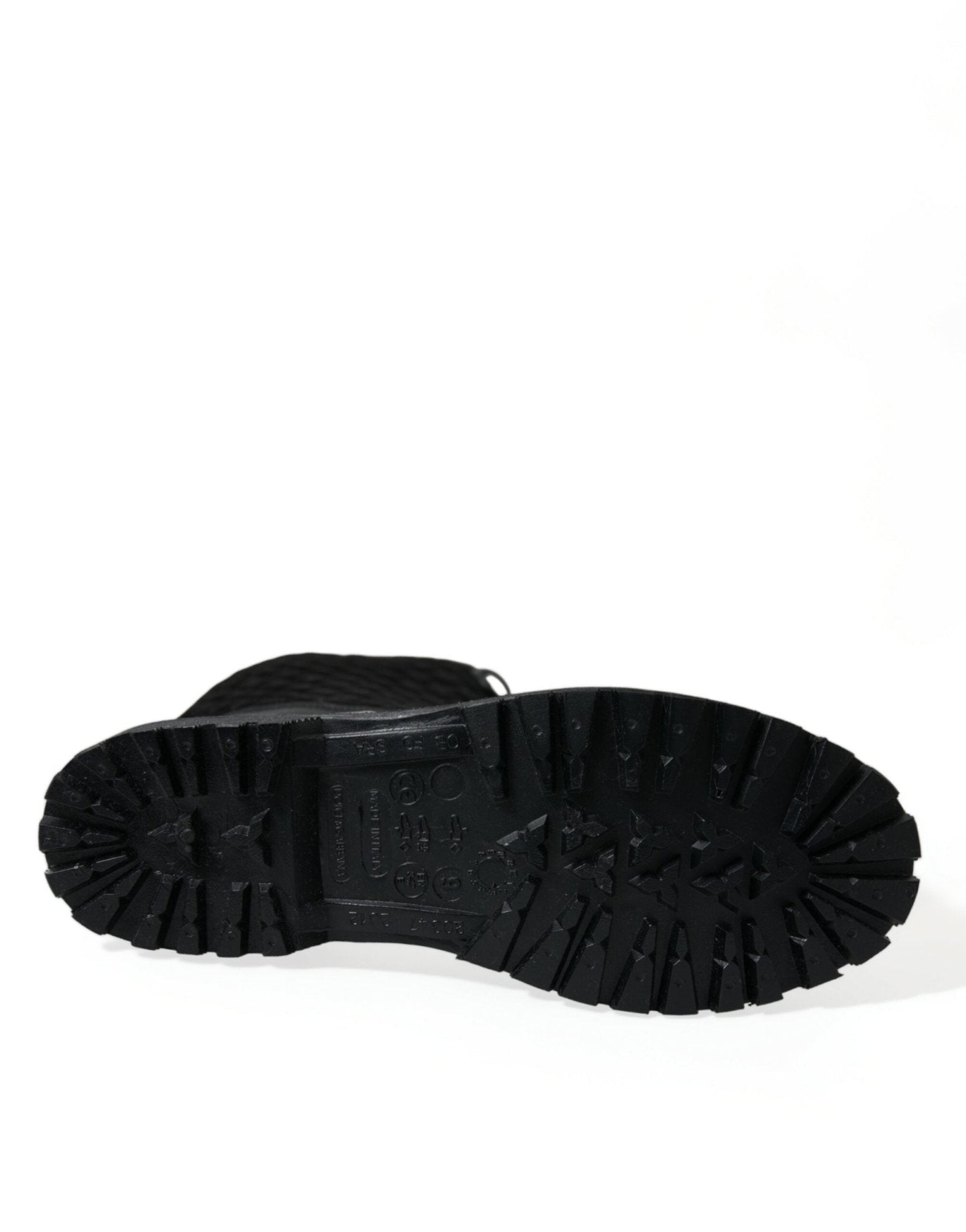 Dolce & Gabbana Black Chioggia Rubber Suede Rain Boots Shoes - SMARTMARTNZ