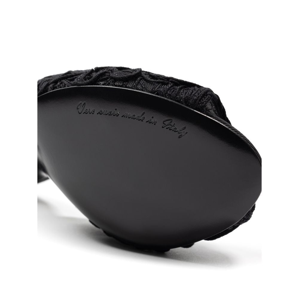 Dolce & Gabbana Black Cotton Sandal - SMARTMARTNZ