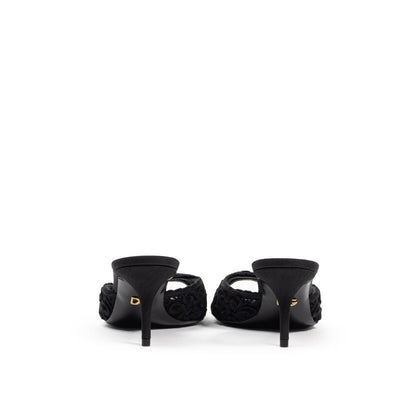 Dolce & Gabbana Black Cotton Sandal - SMARTMARTNZ