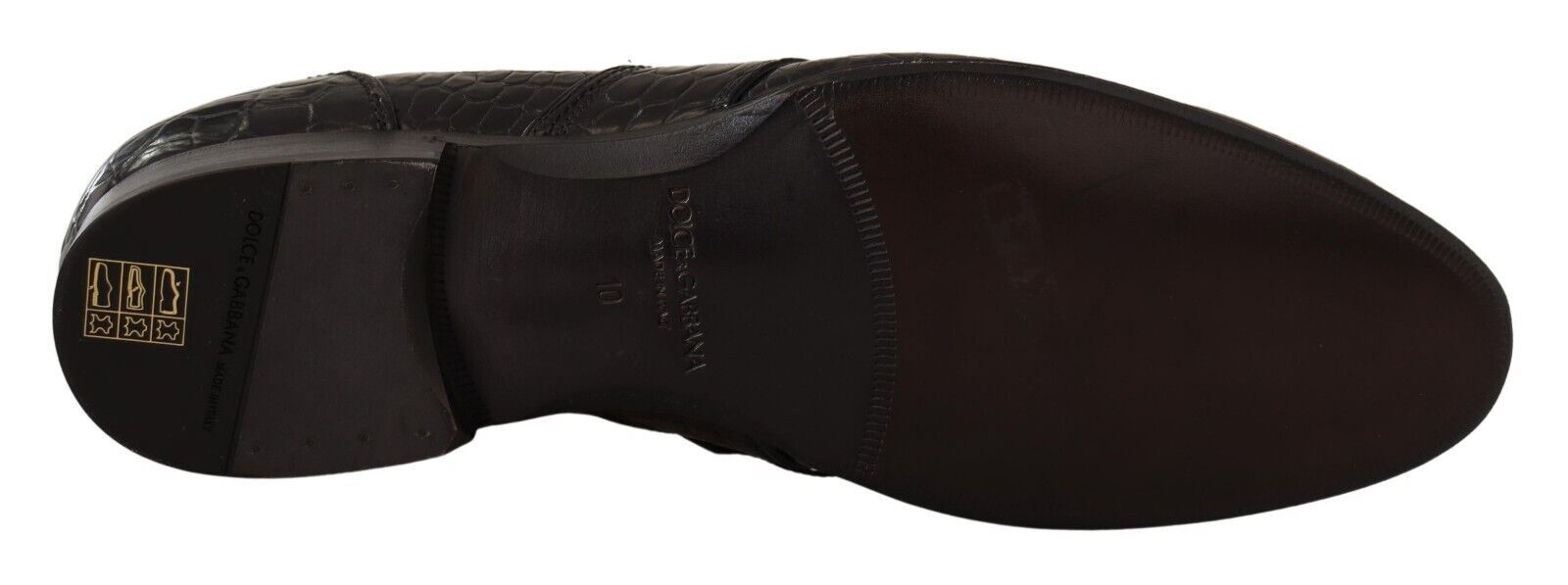 Dolce & Gabbana Black Crocodile Leather Slip On Moccasin Shoes - SMARTMARTNZ
