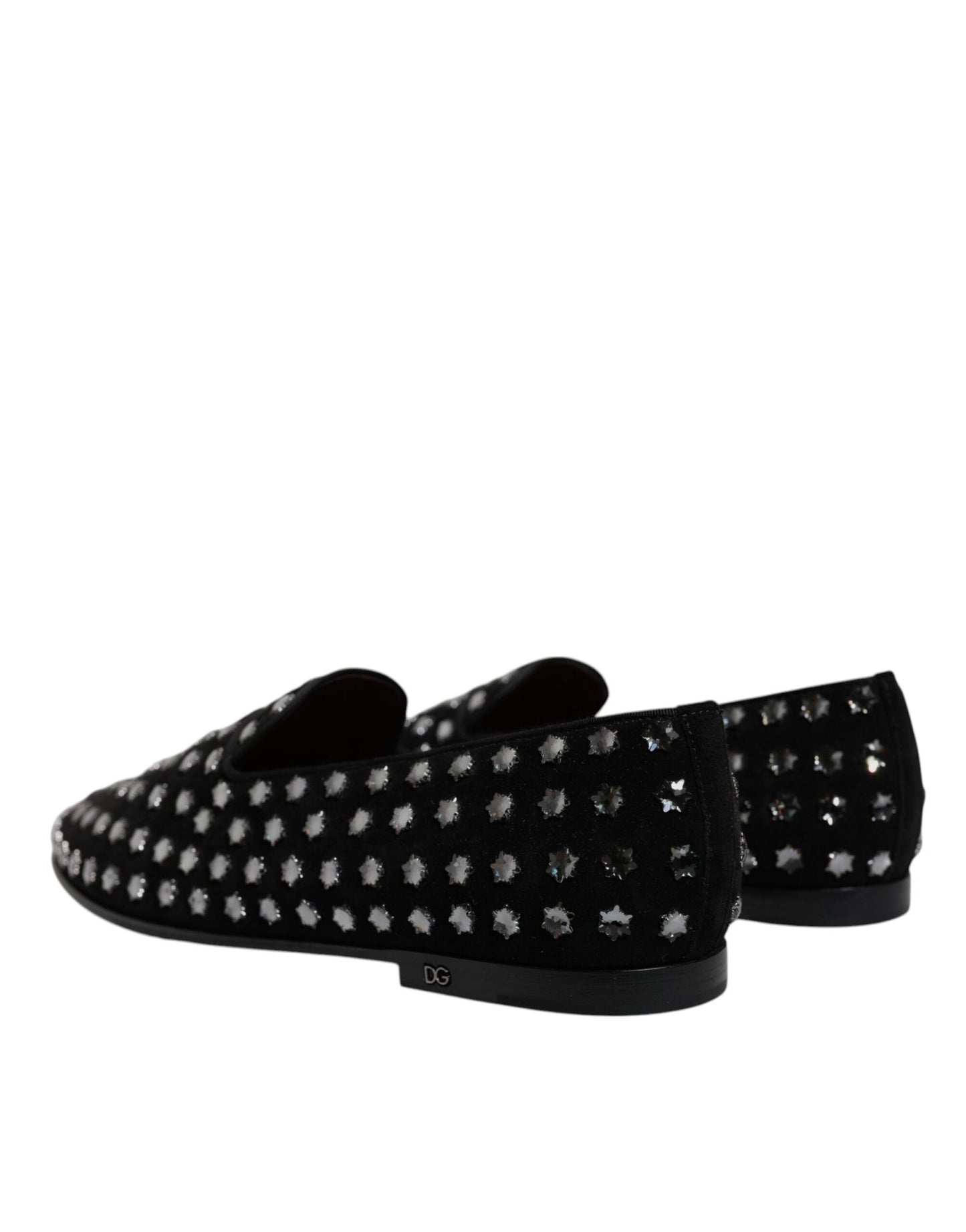 Dolce & Gabbana Black Crystal Embellished Loafers Dress Shoes - SMARTMARTNZ