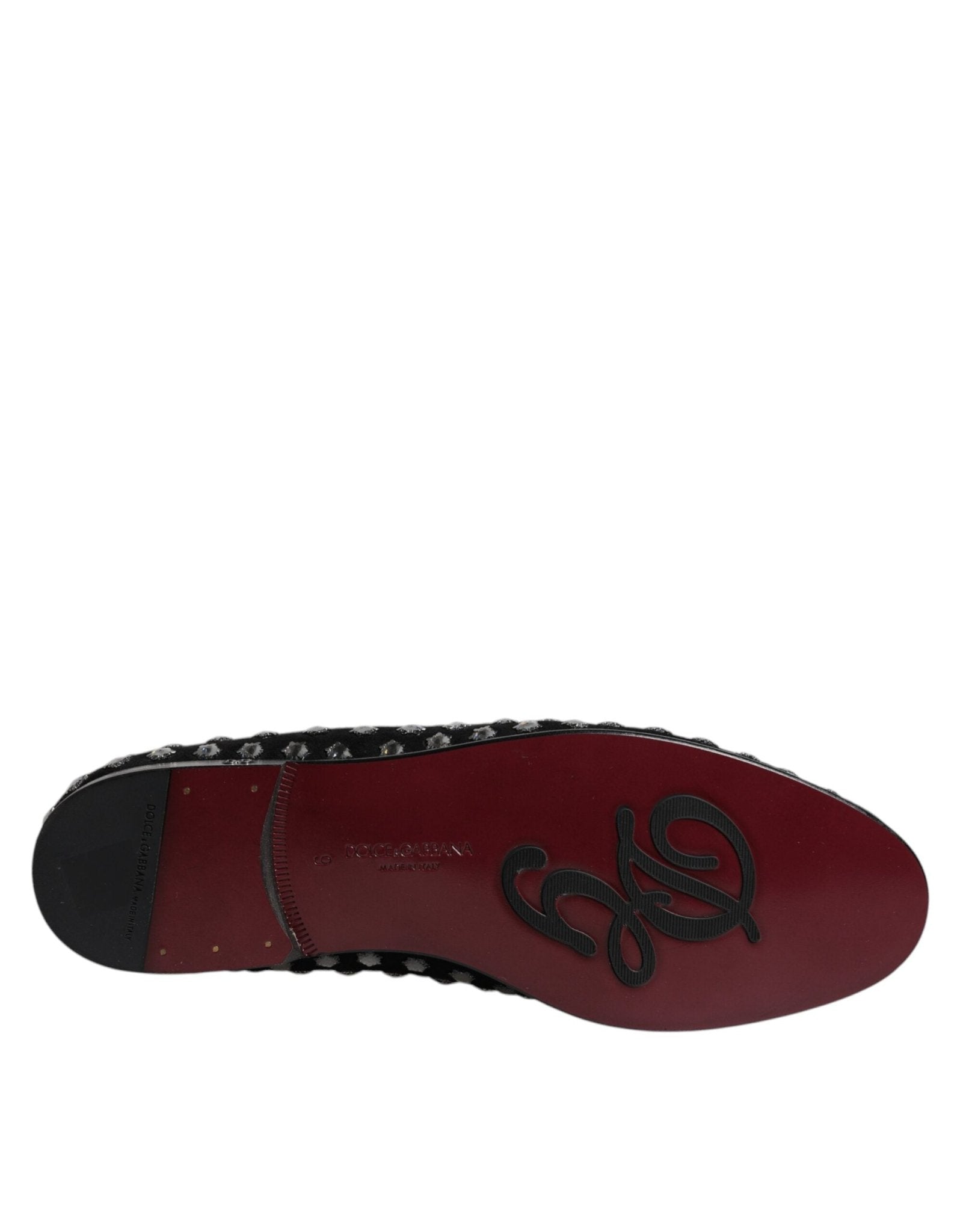 Dolce & Gabbana Black Crystal Embellished Loafers Dress Shoes - SMARTMARTNZ