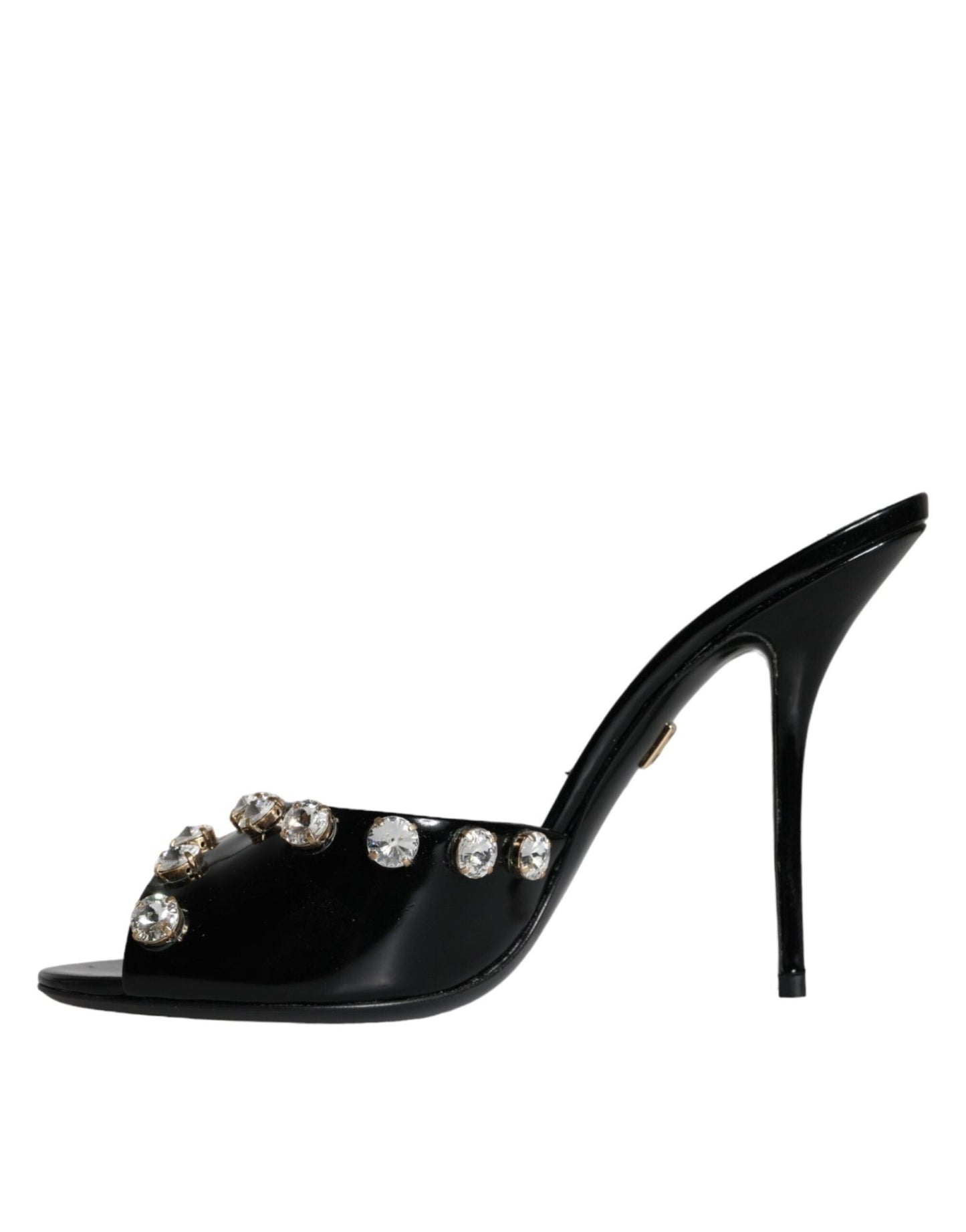 Dolce & Gabbana Black Crystal Heels Keira Sandals Shoes - SMARTMARTNZ