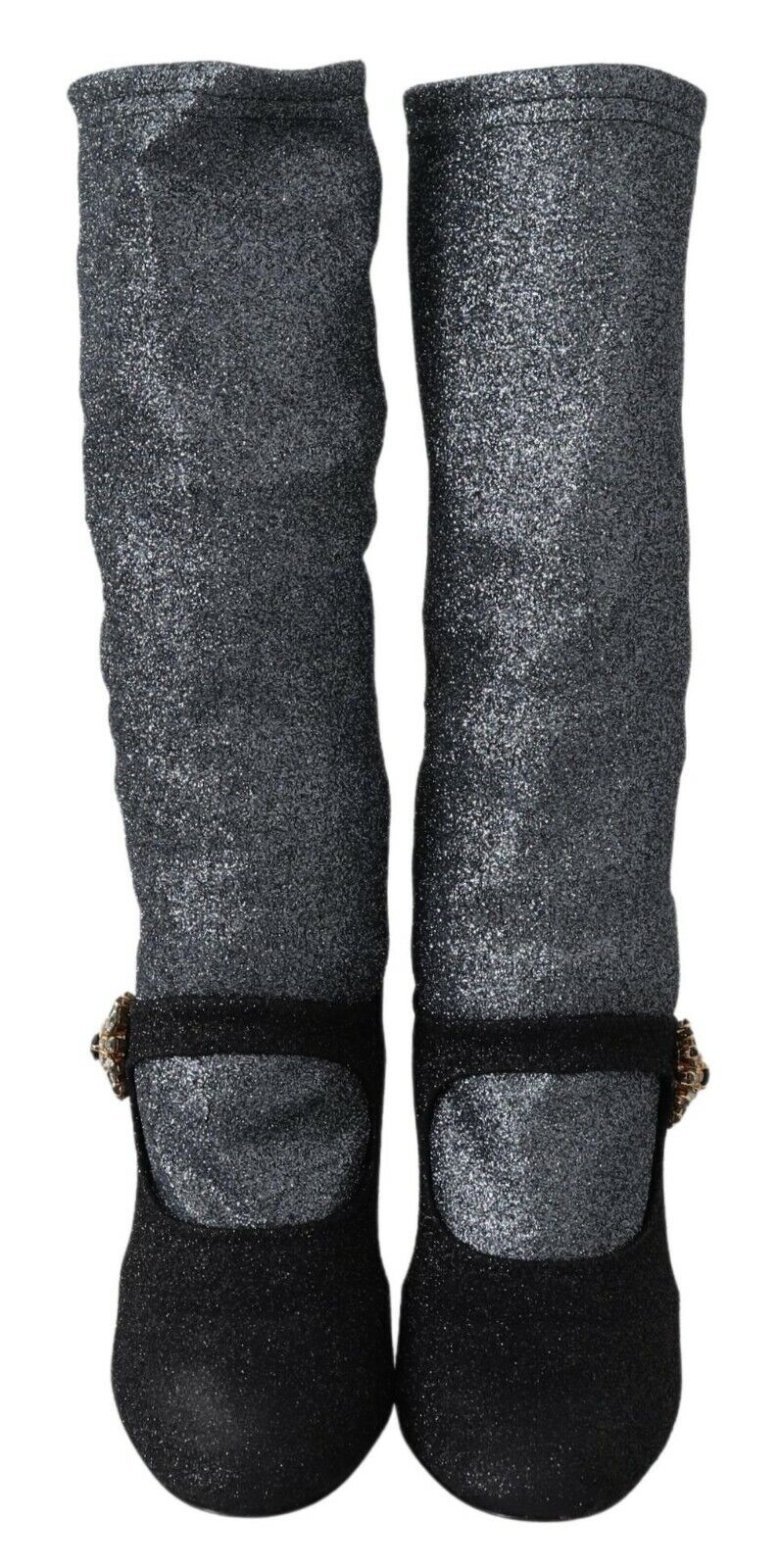 Dolce & Gabbana Black Crystal Mary Janes Booties Shoes - SMARTMARTNZ