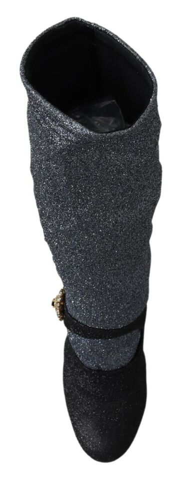 Dolce & Gabbana Black Crystal Mary Janes Booties Shoes - SMARTMARTNZ